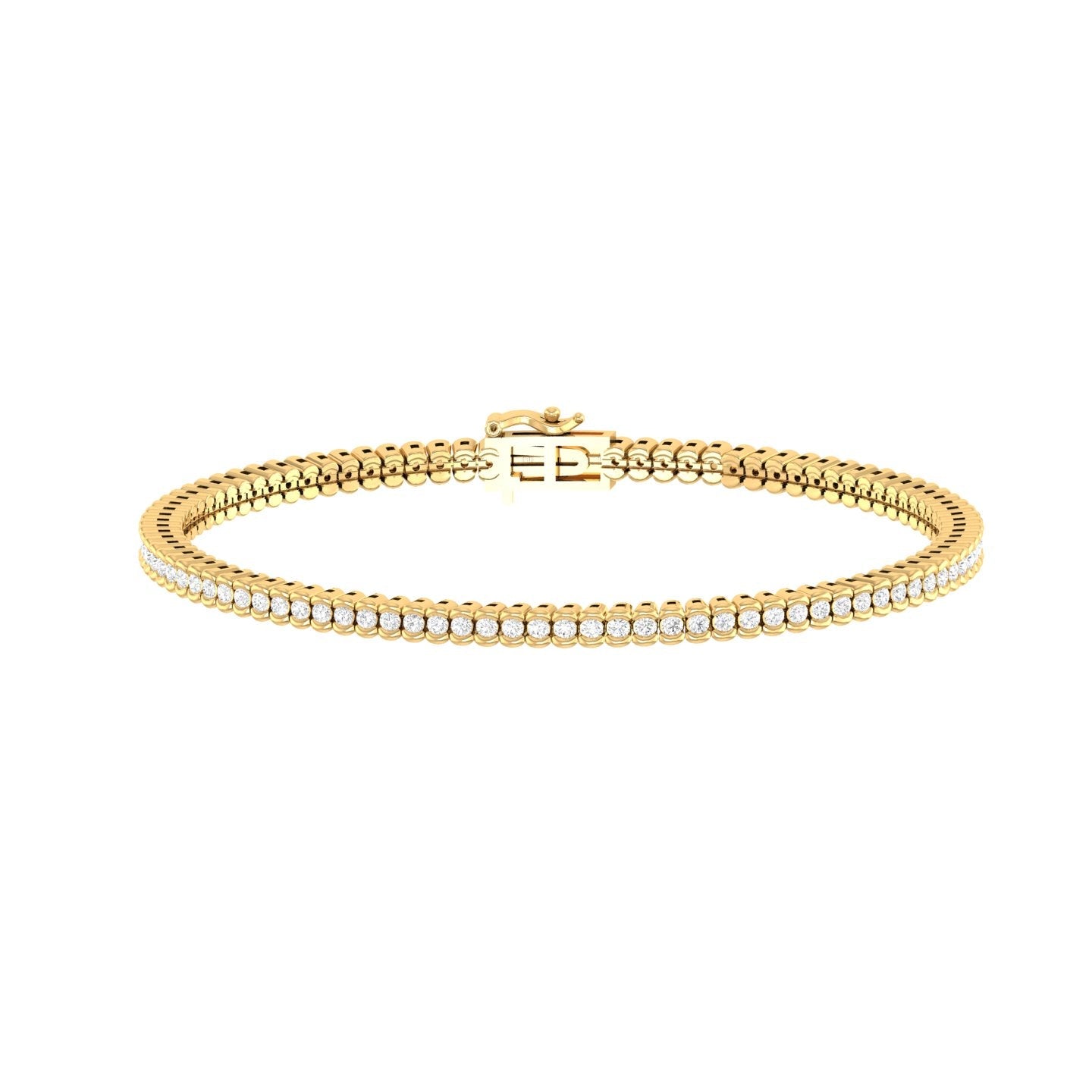 Kase - Diamond Tennis Bracelet - Yellow Gold - Superior Stirling