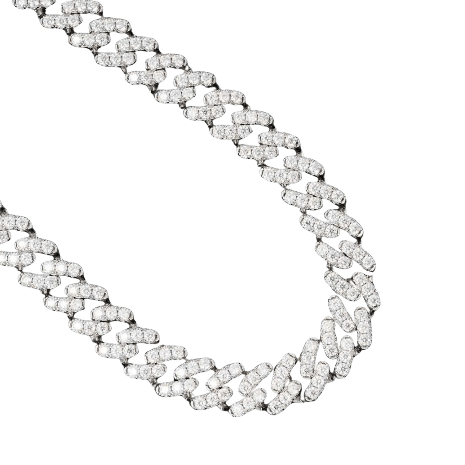 12MM Diamond Miami Cuban Link Chain | White Gold - Superior Stirling