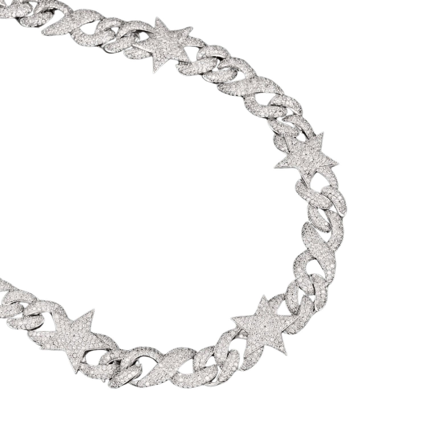 15MM Diamond Infinity Link Star Chain | White Gold - Superior Stirling