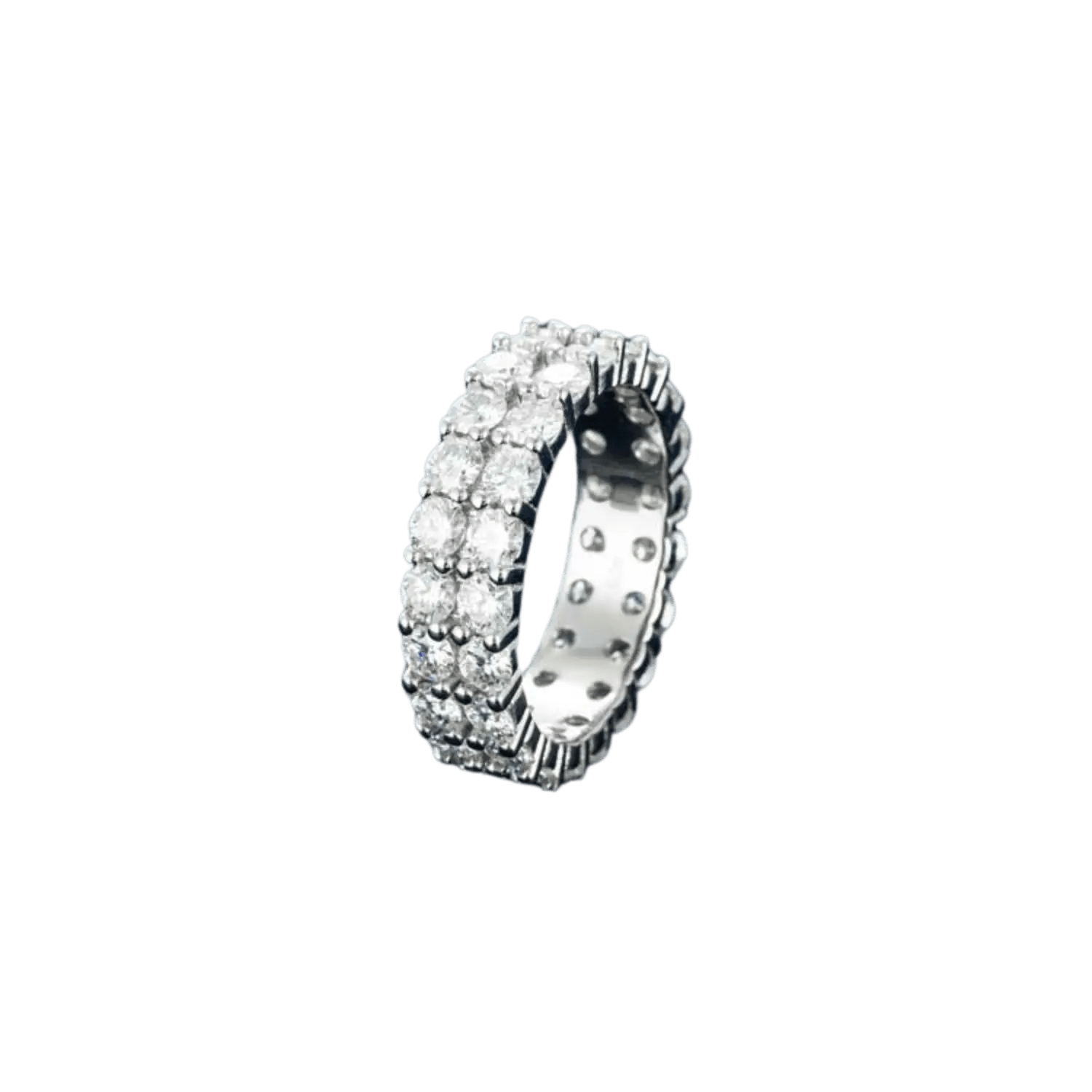 2 Row Diamond Ring | White Gold - Superior Stirling