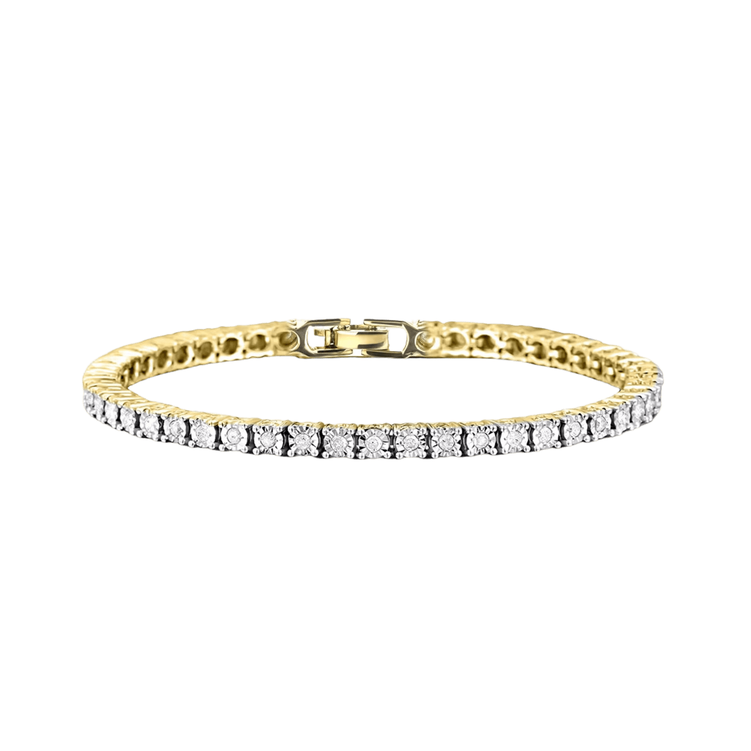 4MM Diamond Tennis Bracelet | Yellow Gold - Superior Stirling
