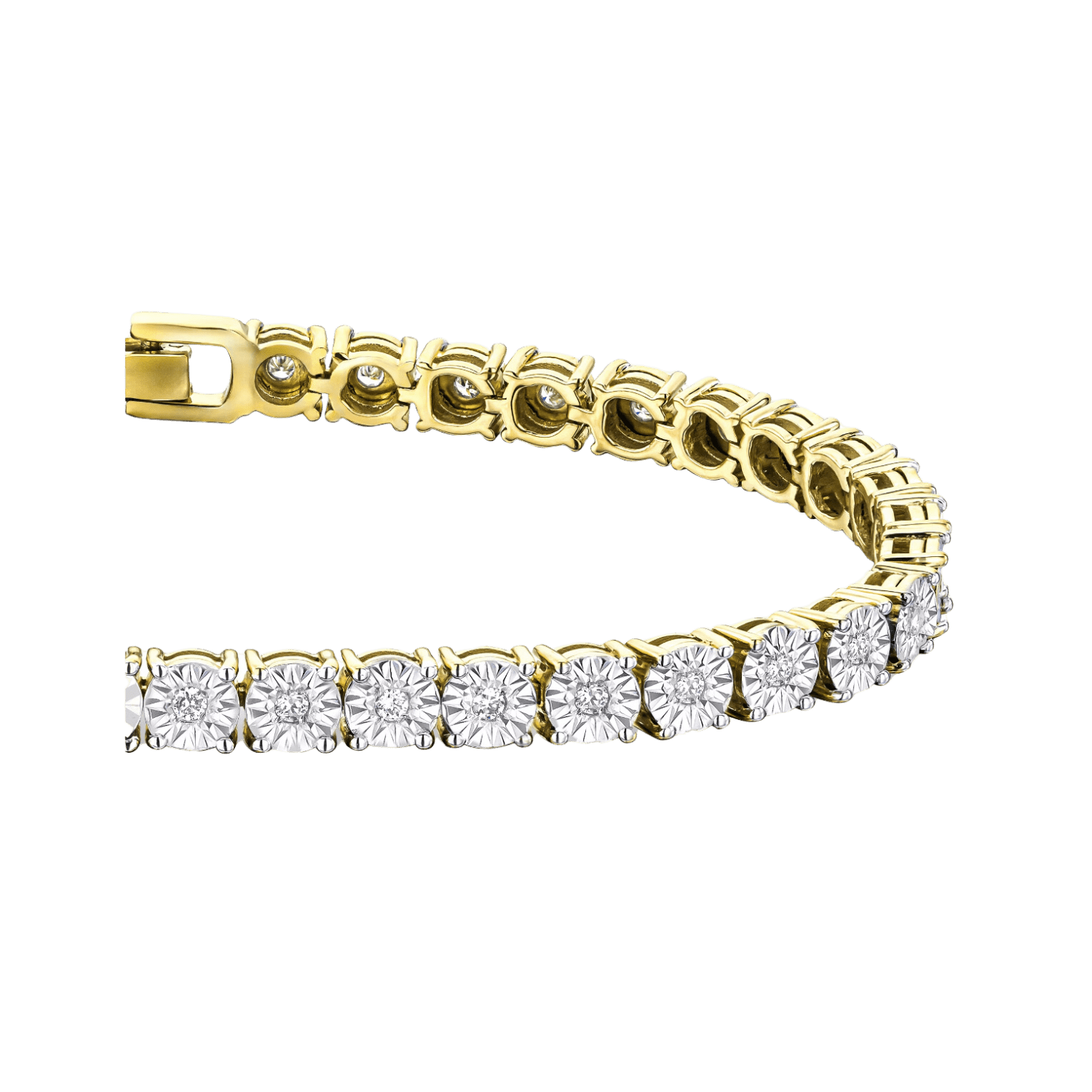 4MM Diamond Tennis Bracelet | Yellow Gold - Superior Stirling