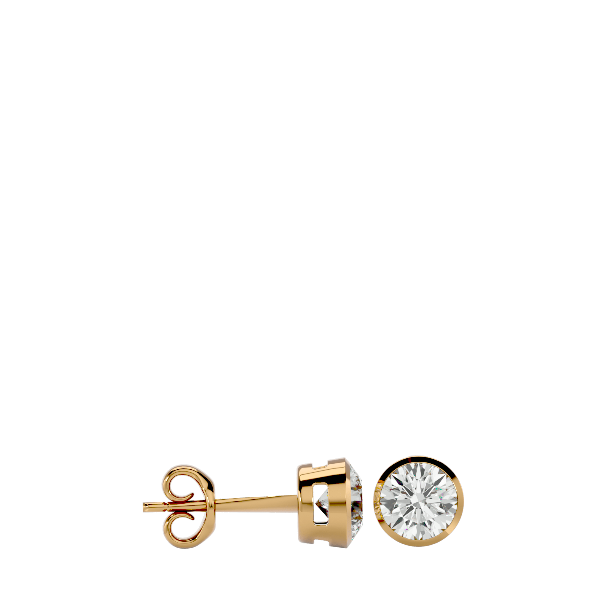 Bisera - Diamond Earrings - Yellow Gold - Superior Stirling