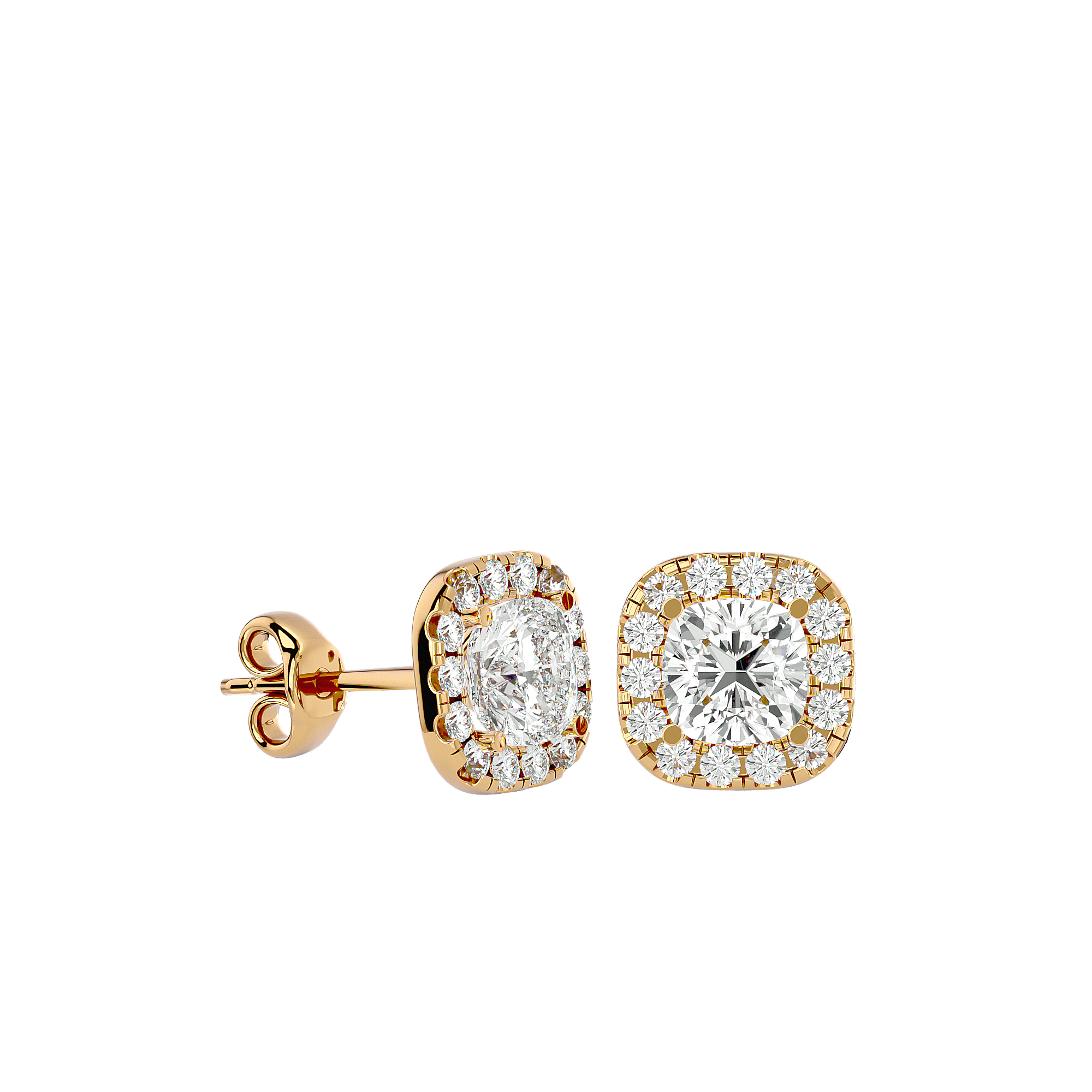 Caesar - Diamond Earrings - Yellow Gold - Superior Stirling