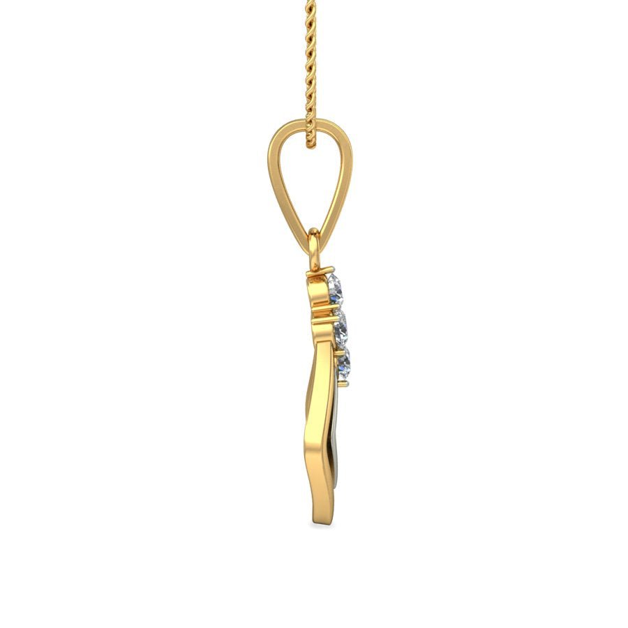 Calau - Diamond Pendant - Yellow Gold - Superior Stirling