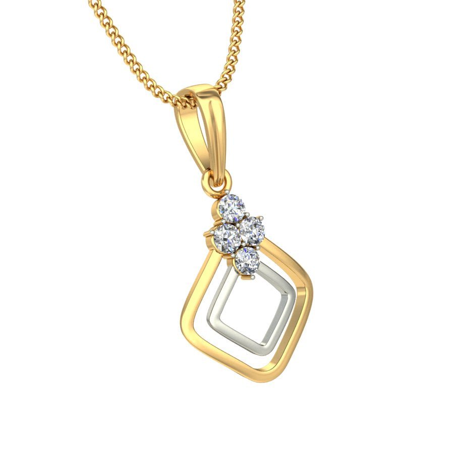 Calau - Diamond Pendant - Yellow Gold - Superior Stirling