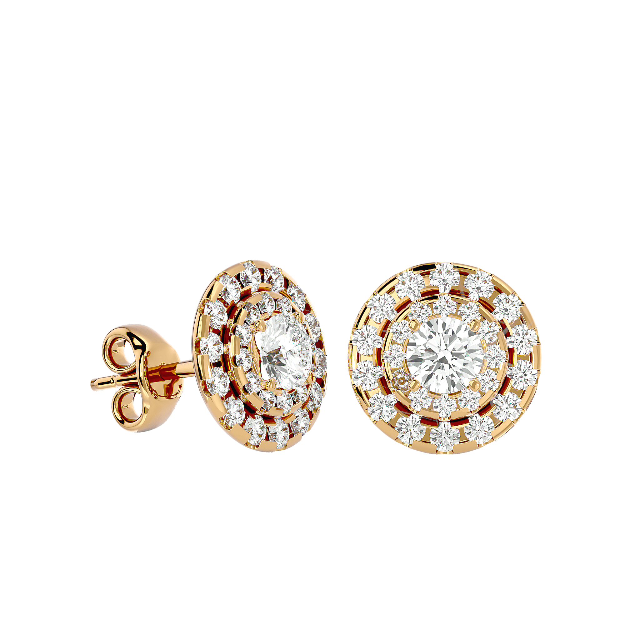 Callisto - Diamond Earrings - Yellow Gold - Superior Stirling