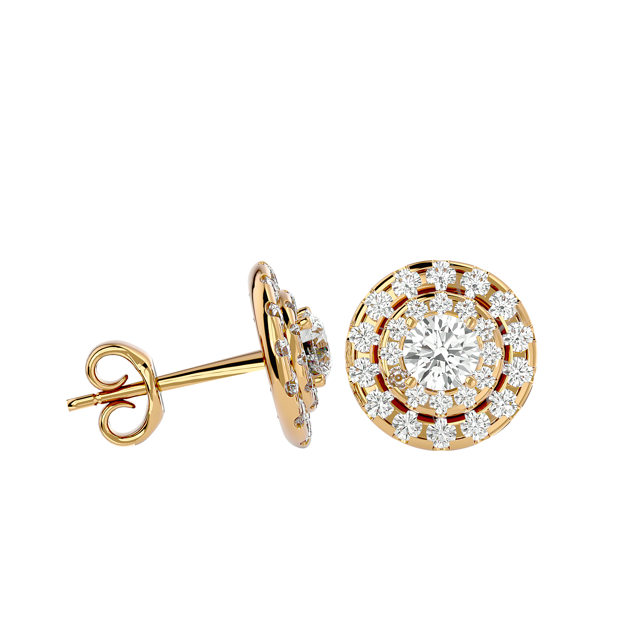 Callisto - Diamond Earrings - Yellow Gold - Superior Stirling