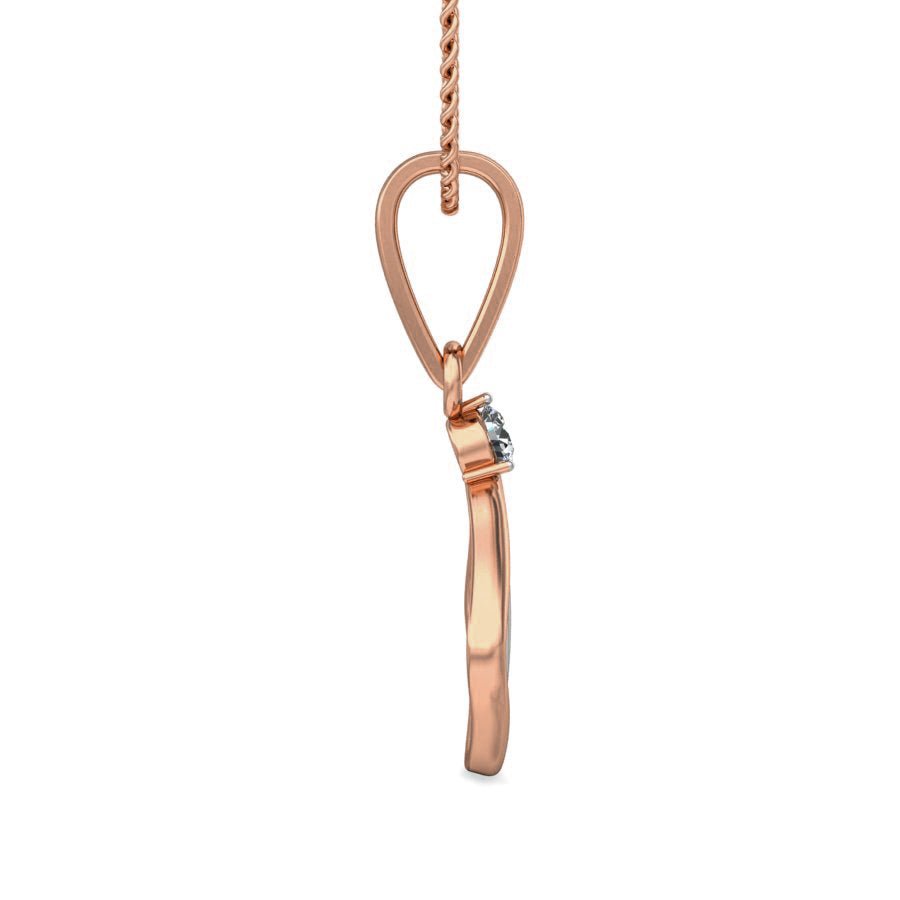 Carta - Diamond Pendant - Rose Gold - Superior Stirling