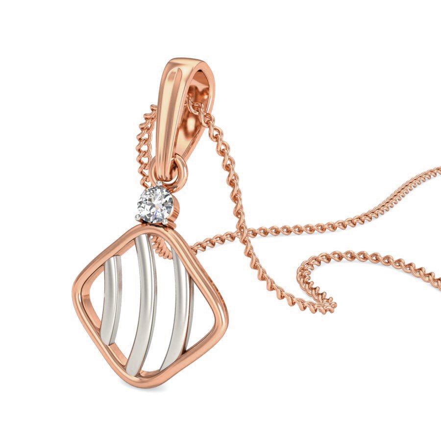 Carta - Diamond Pendant - Rose Gold - Superior Stirling