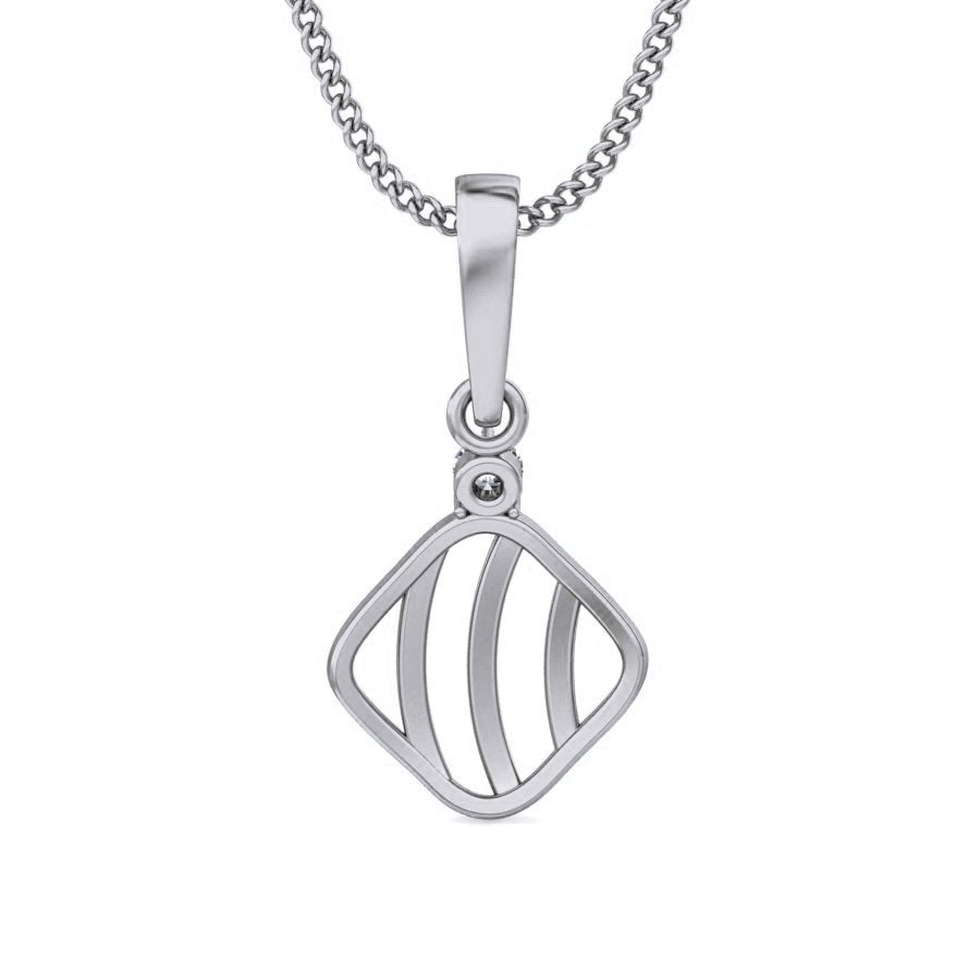 Carta - Diamond Pendant - White Gold - Superior Stirling