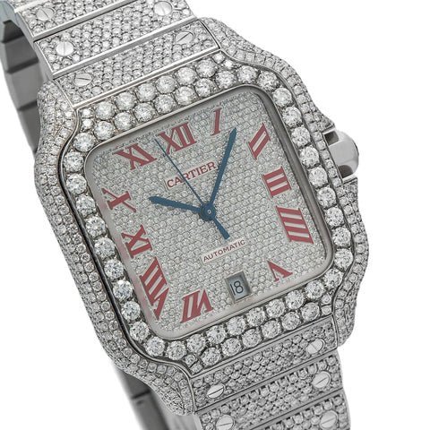 Cartier Santos WSSA0029 Diamond Pave Set - Superior Stirling