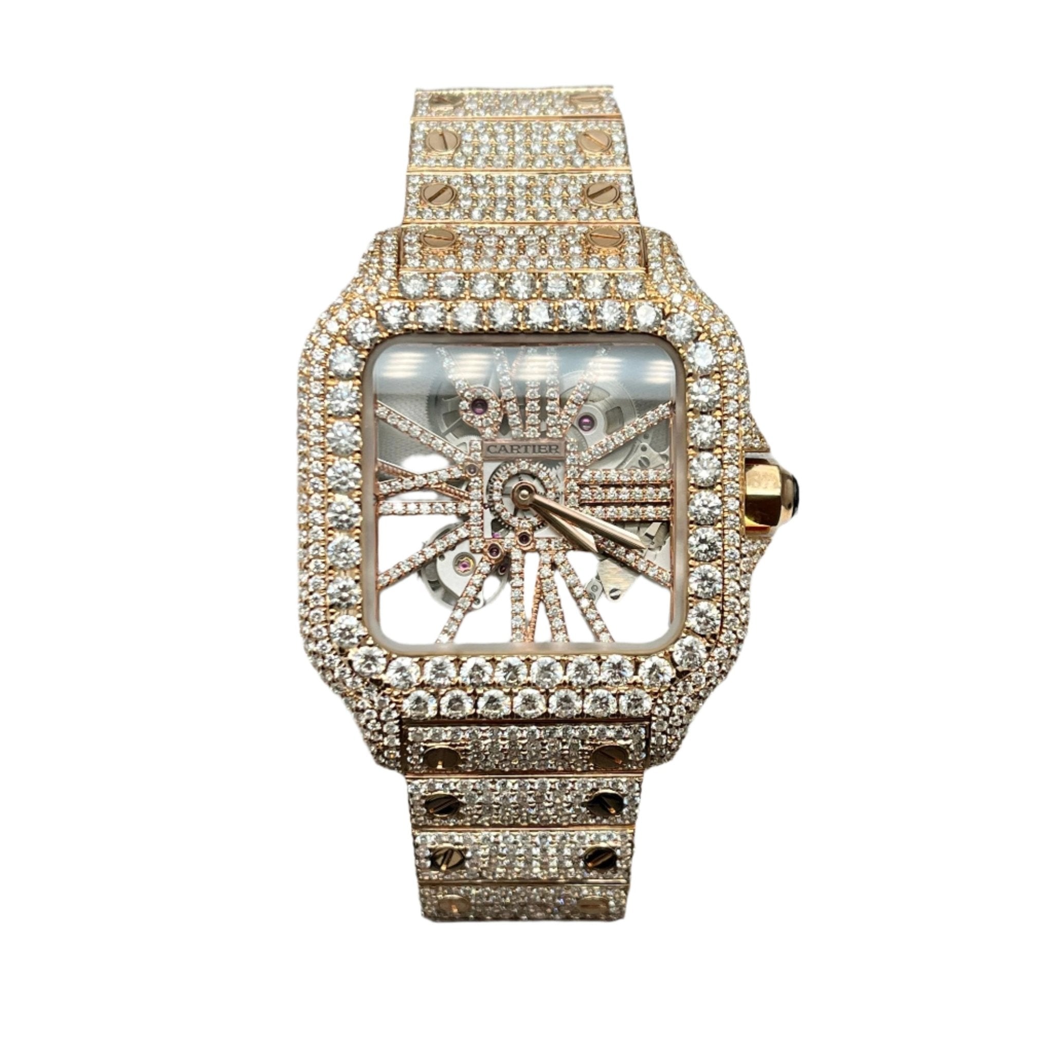 Cartier Santos XL Skeleton Diamond Pave Set - Superior Stirling