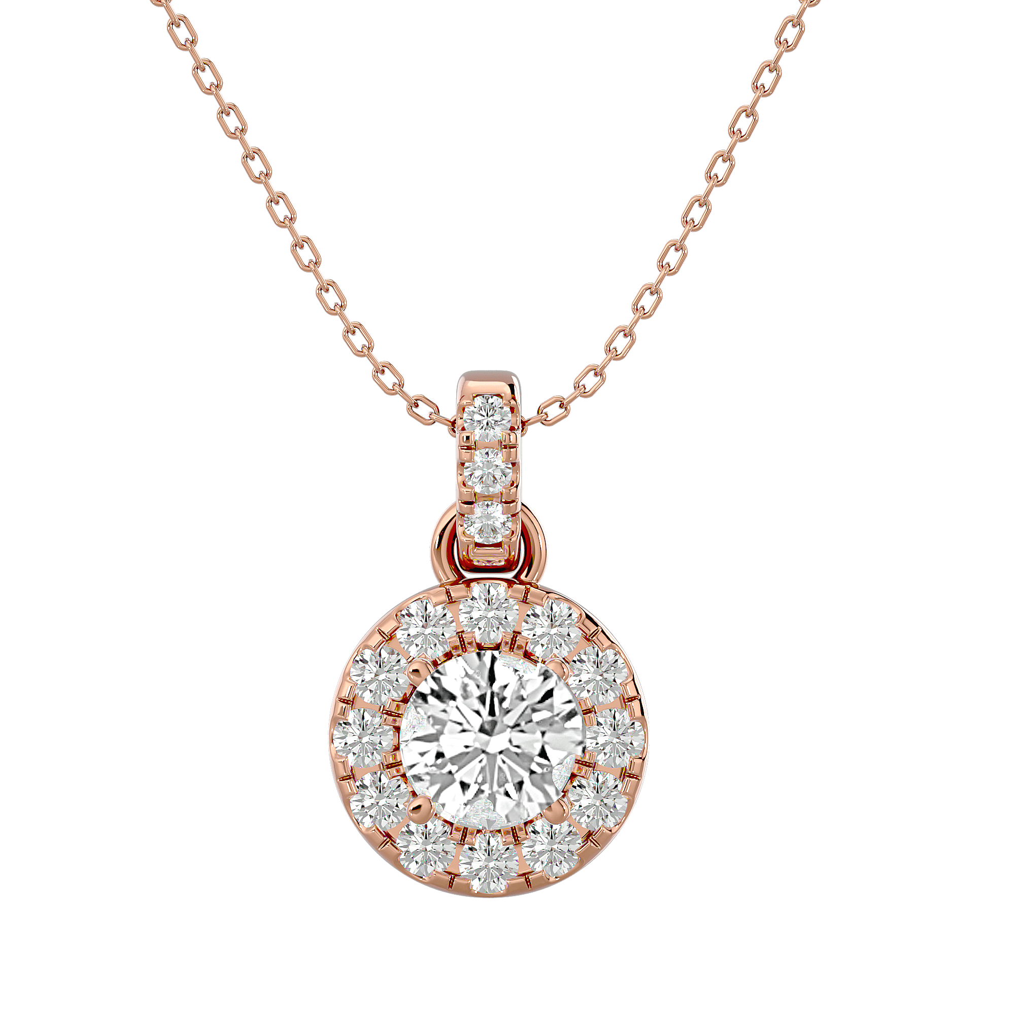 Charleston - Diamond Pendant - Rose Gold - Superior Stirling