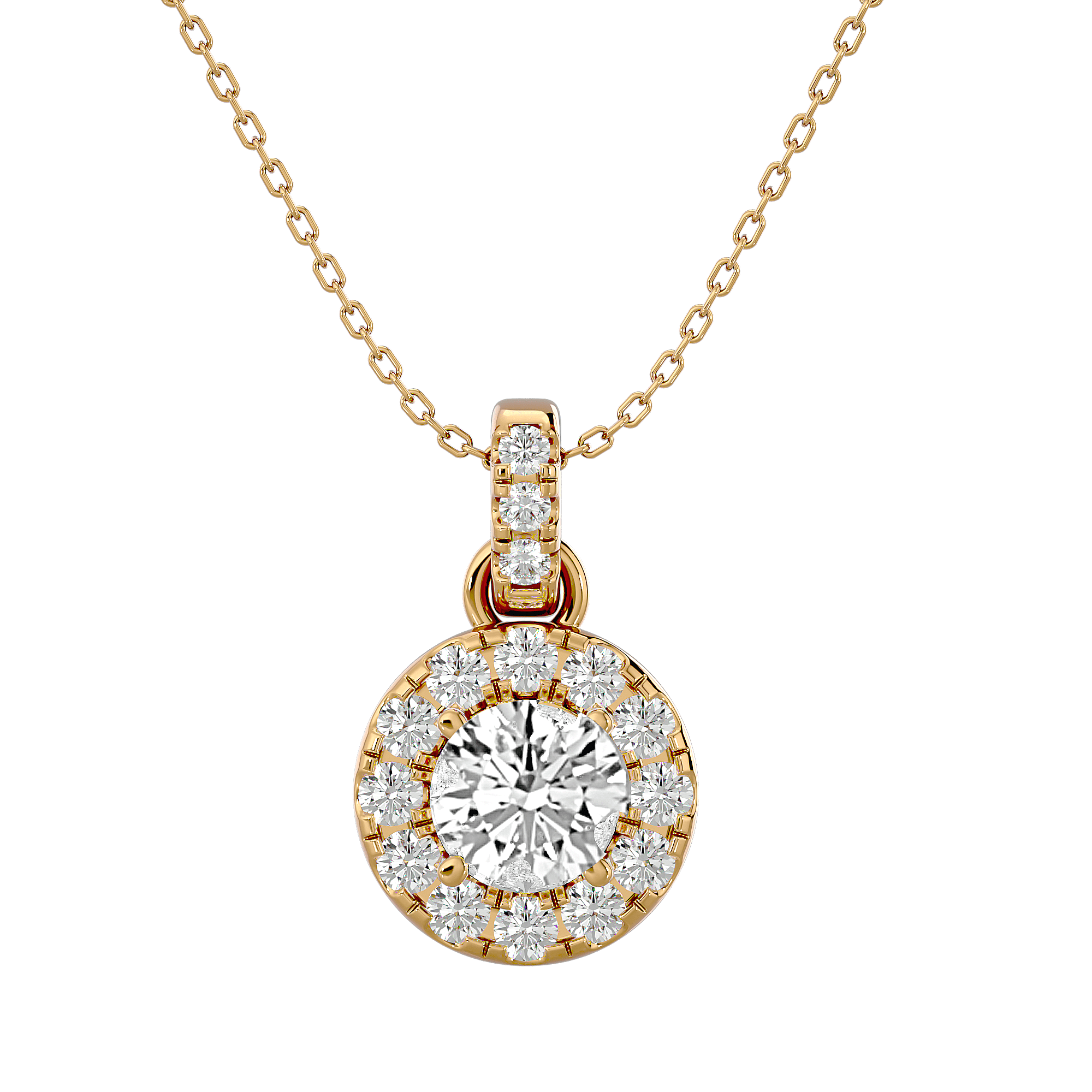 Charleston - Diamond Pendant - Yellow Gold - Superior Stirling