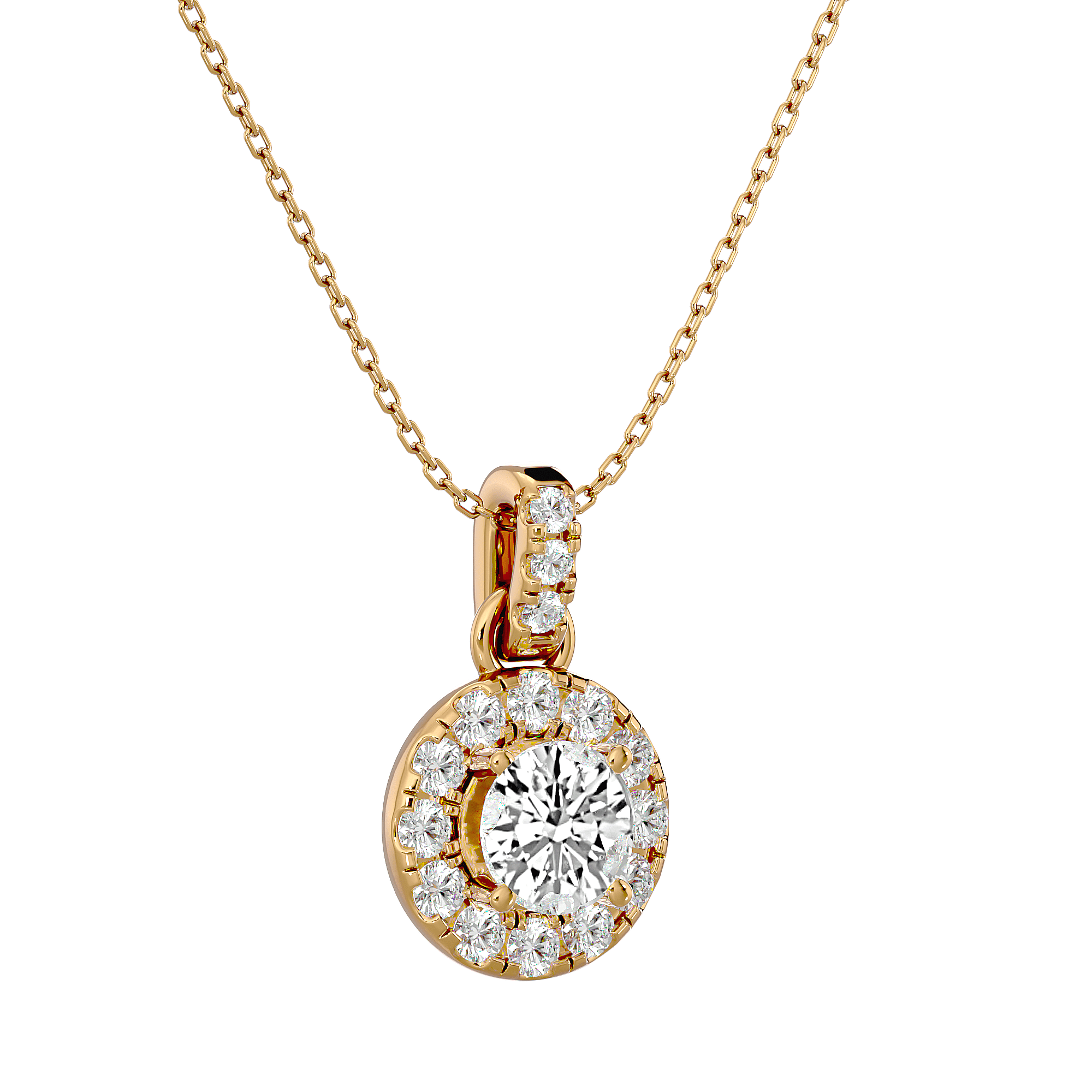 Charleston - Diamond Pendant - Yellow Gold - Superior Stirling