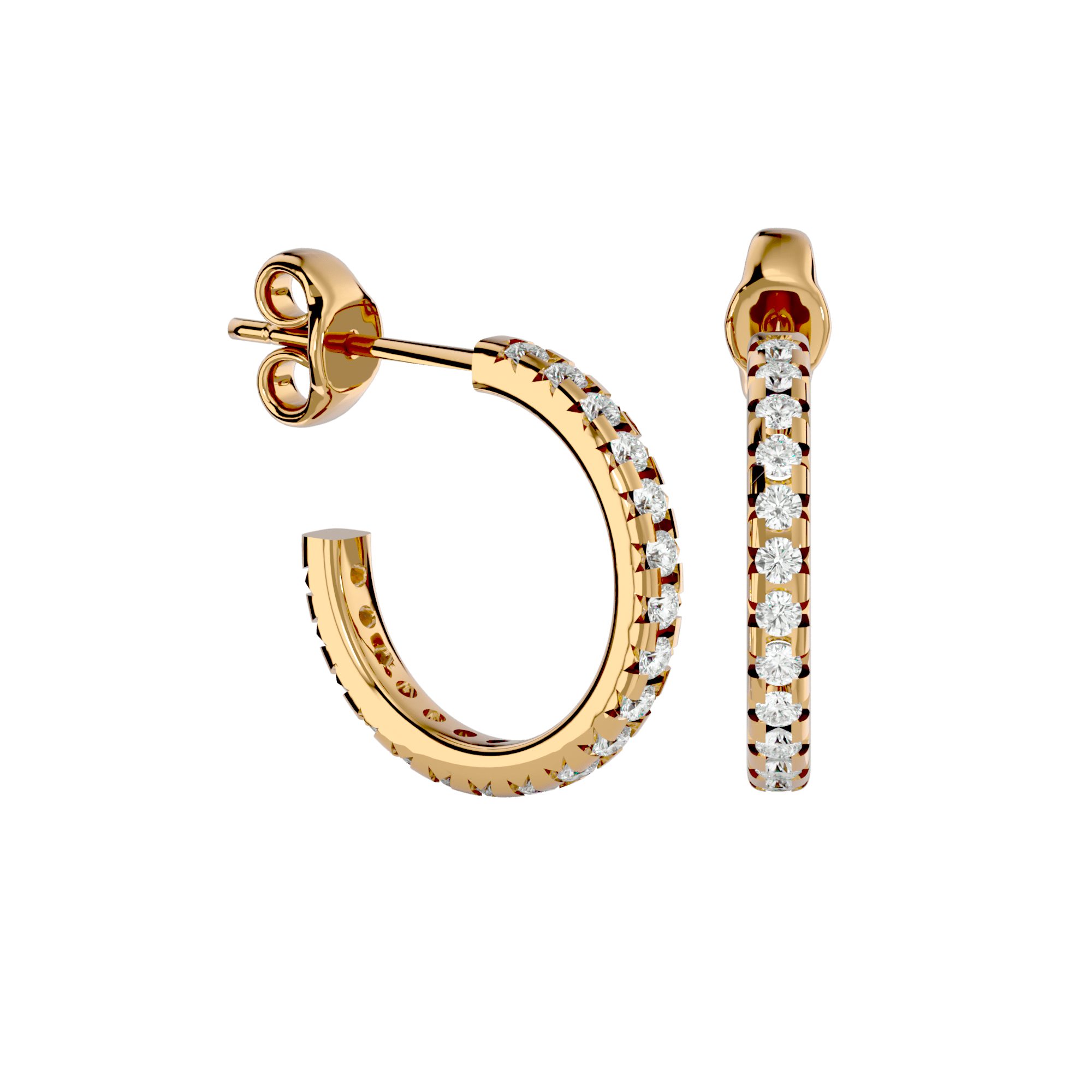 Cierre - Diamond Earrings - Yellow Gold - Superior Stirling