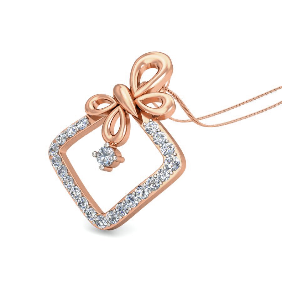 Clovis - Diamond Pendant - Rose Gold - Superior Stirling