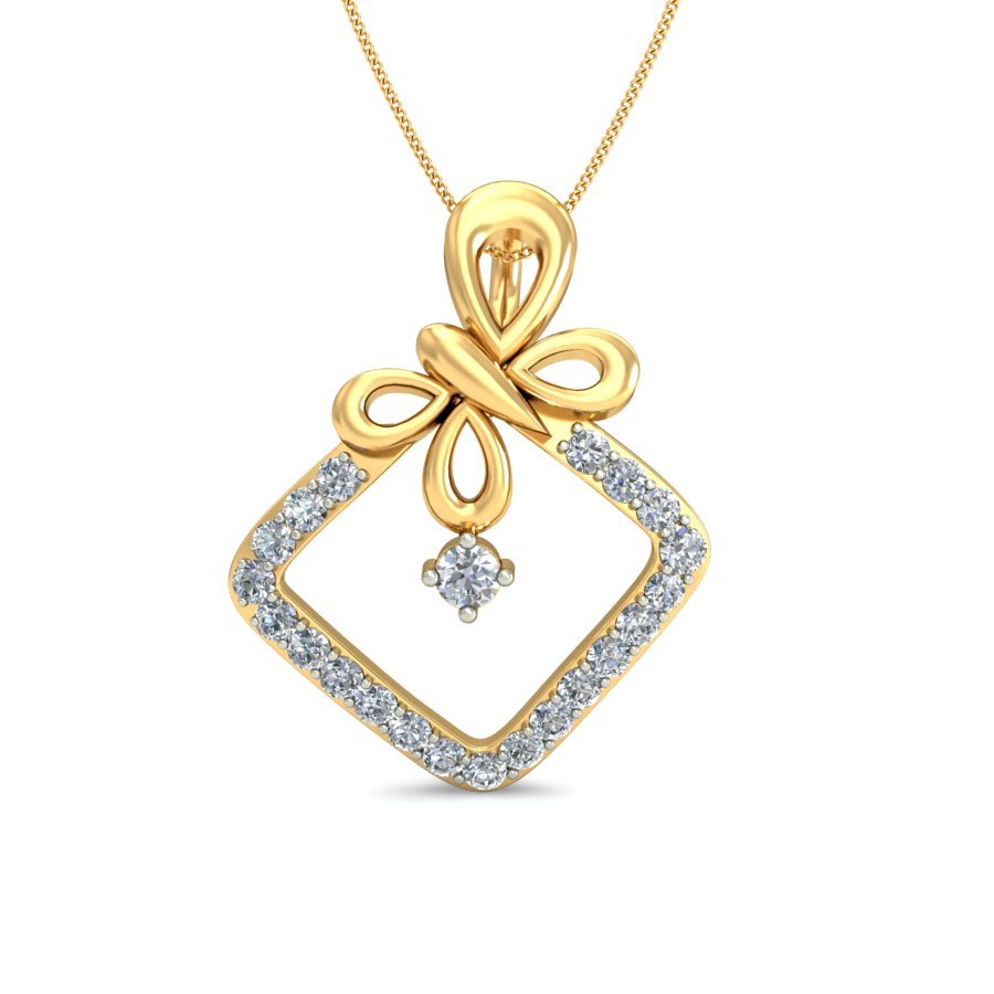 Clovis - Diamond Pendant - Yellow Gold - Superior Stirling