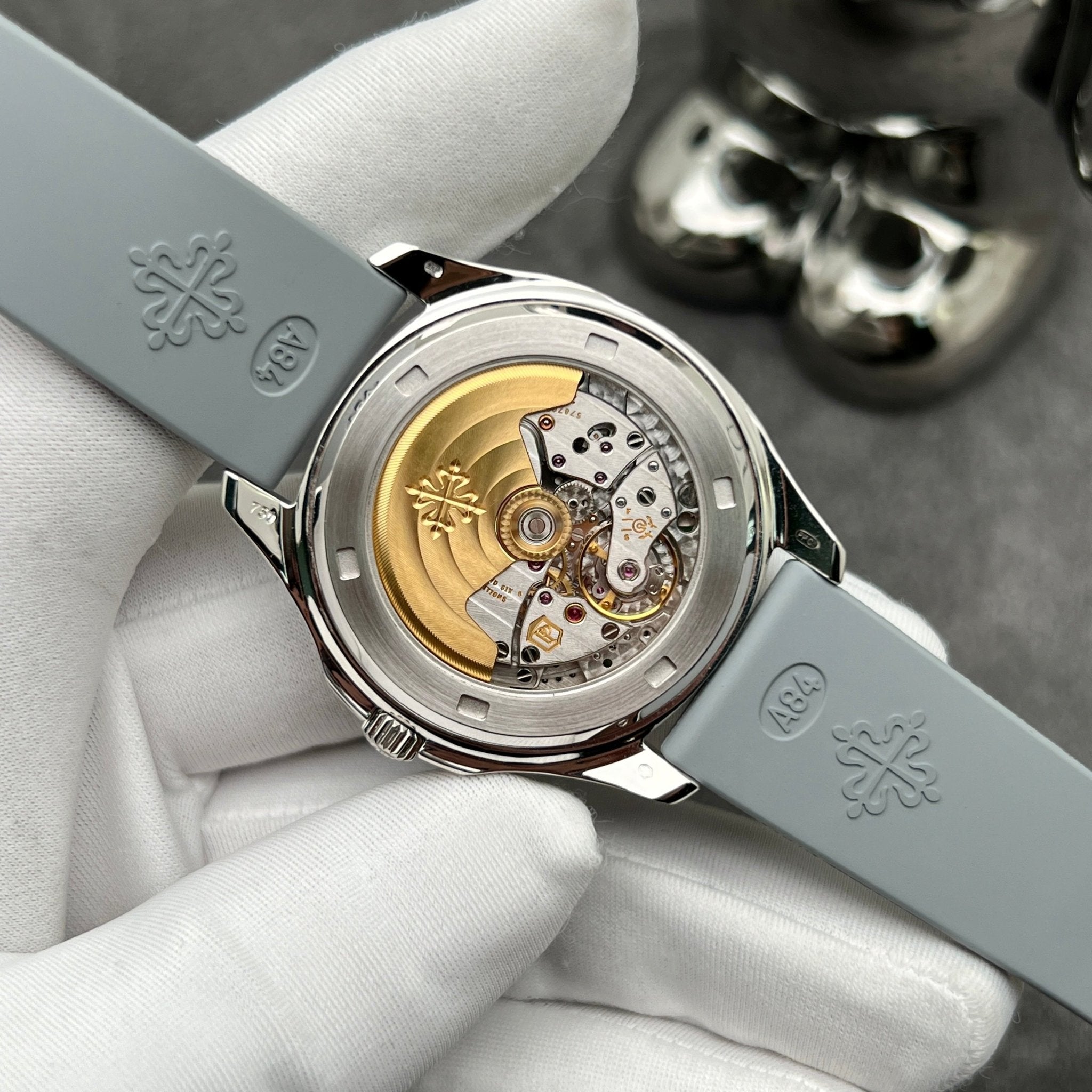 Customised Patek Phillipe Aquanut Chequered Diamonds - Superior Stirling