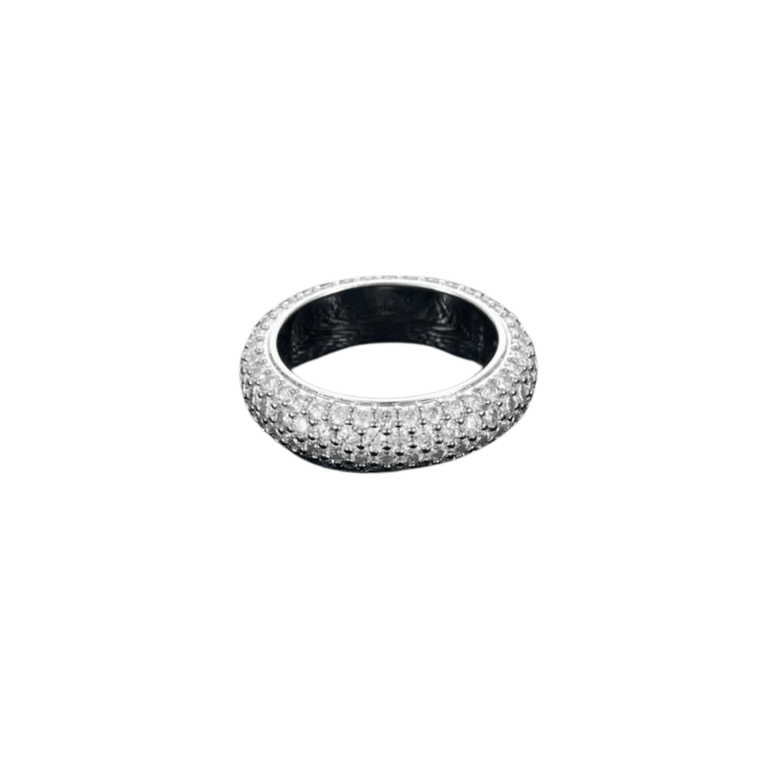 Diamond 4 Row Band Ring | White Gold - Superior Stirling
