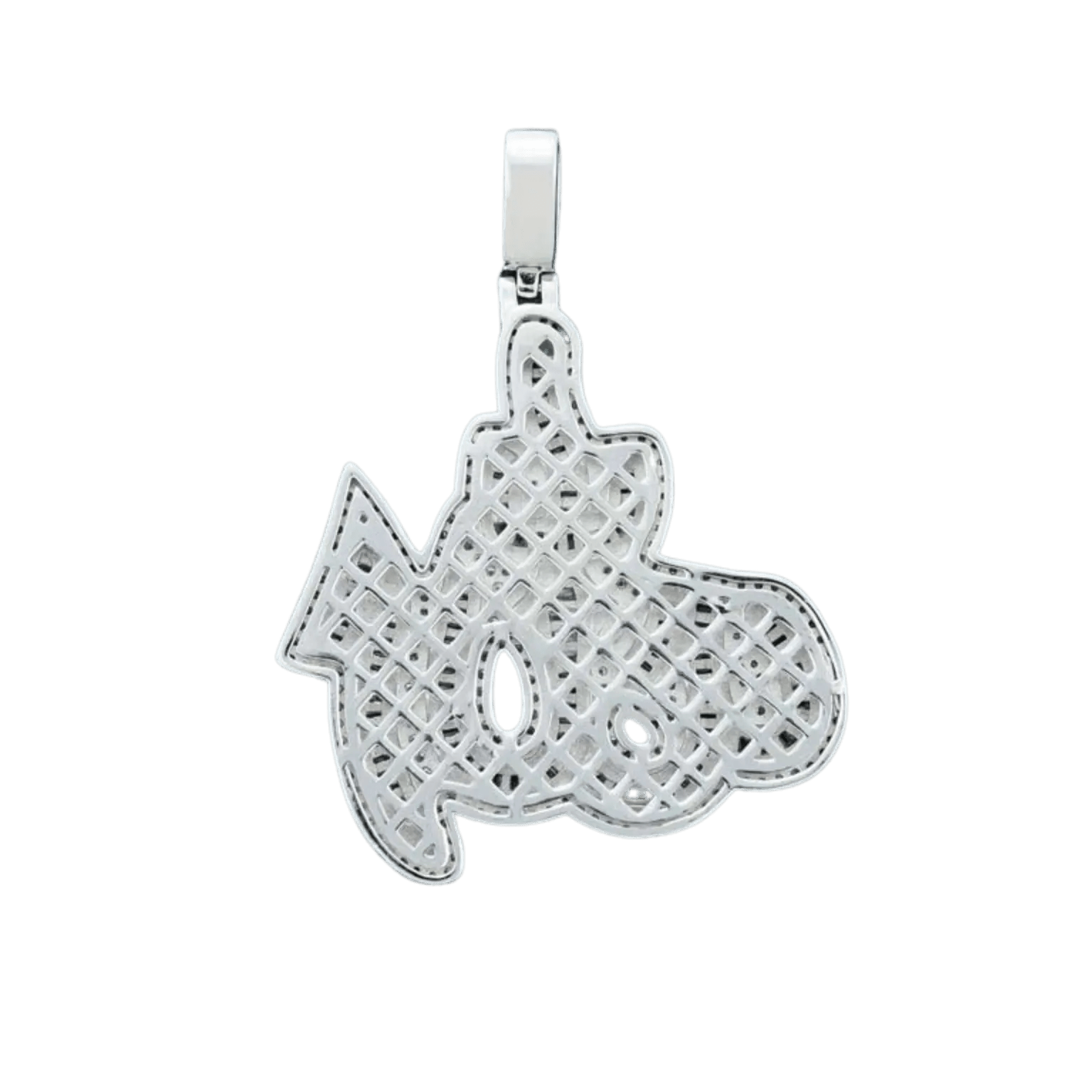 Diamond Baguette Allah Pendant | White Gold - Superior Stirling