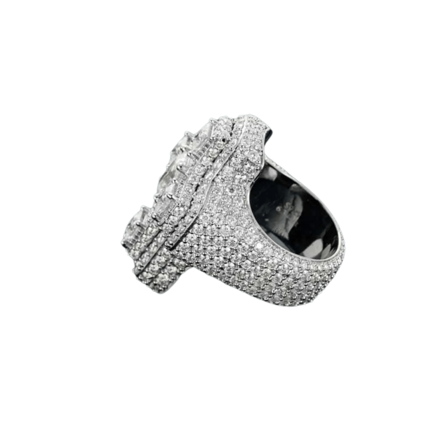 Diamond Baguette Cross Ring | White Gold - Superior Stirling