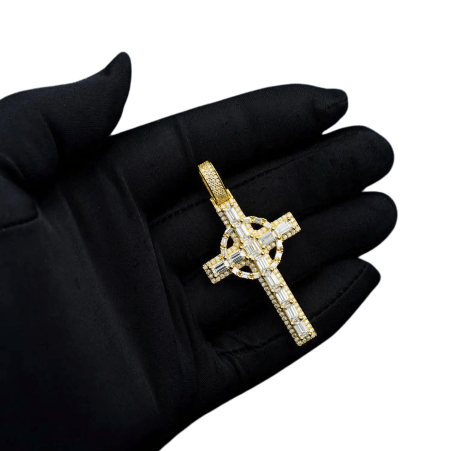Diamond Celtic Cross Pendant | Yellow Gold - Superior Stirling
