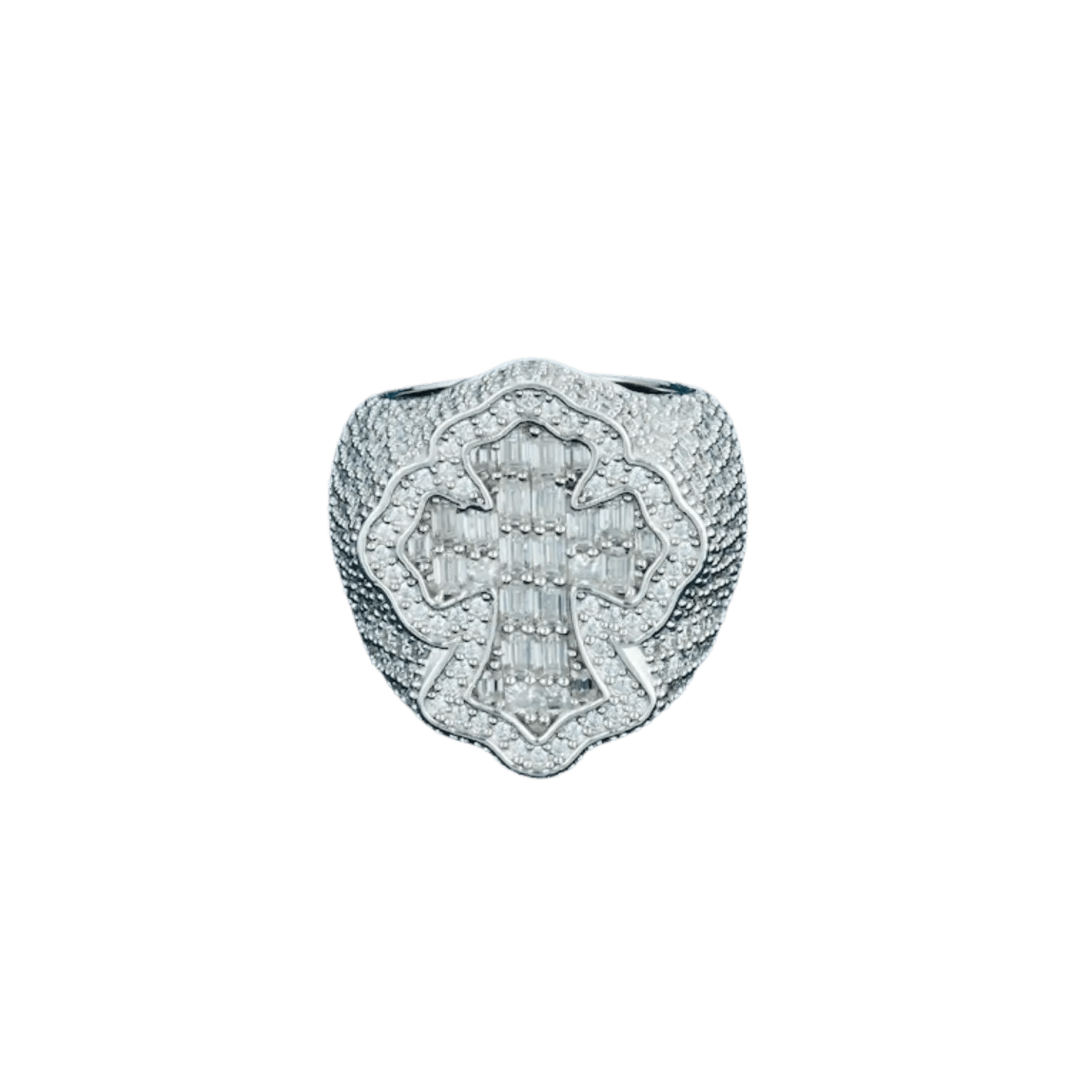Diamond Cross Ring | White Gold - Superior Stirling