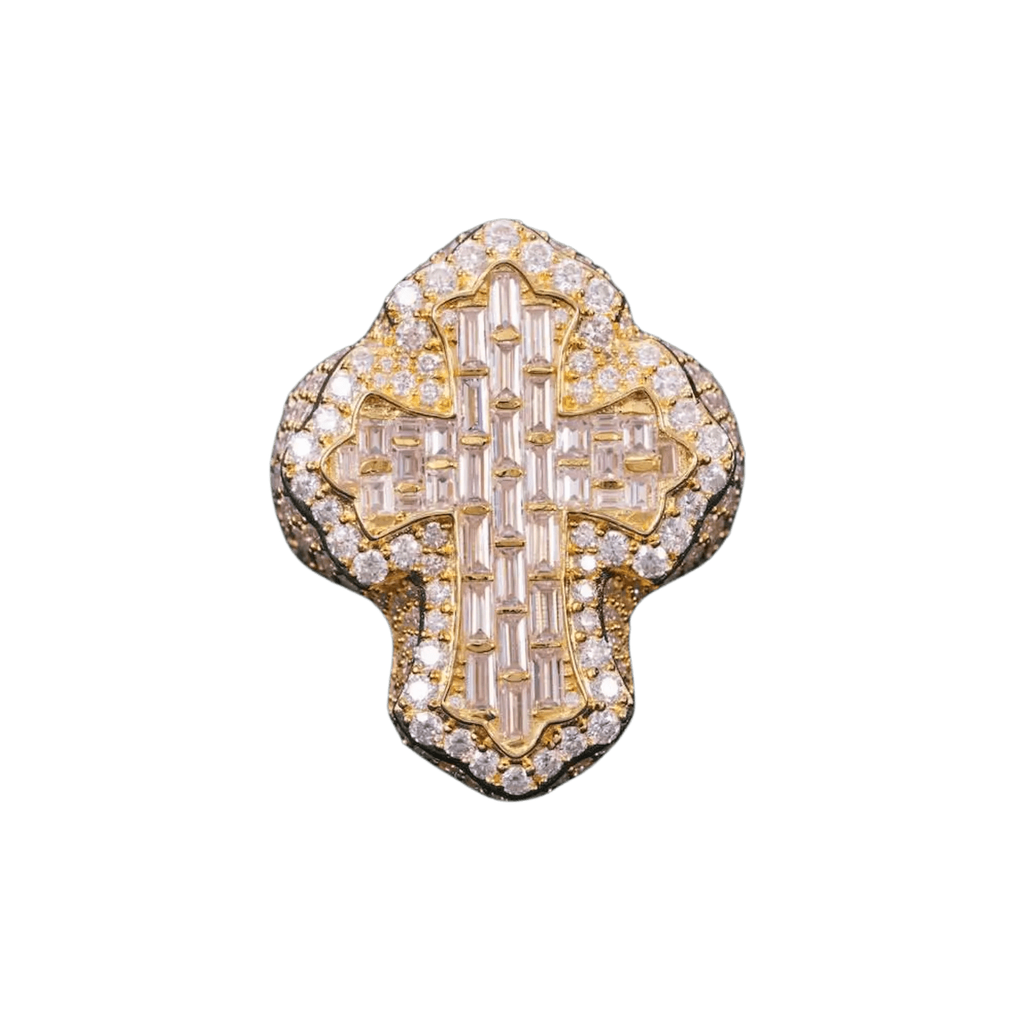 Diamond Cross Ring | Yellow Gold - Superior Stirling