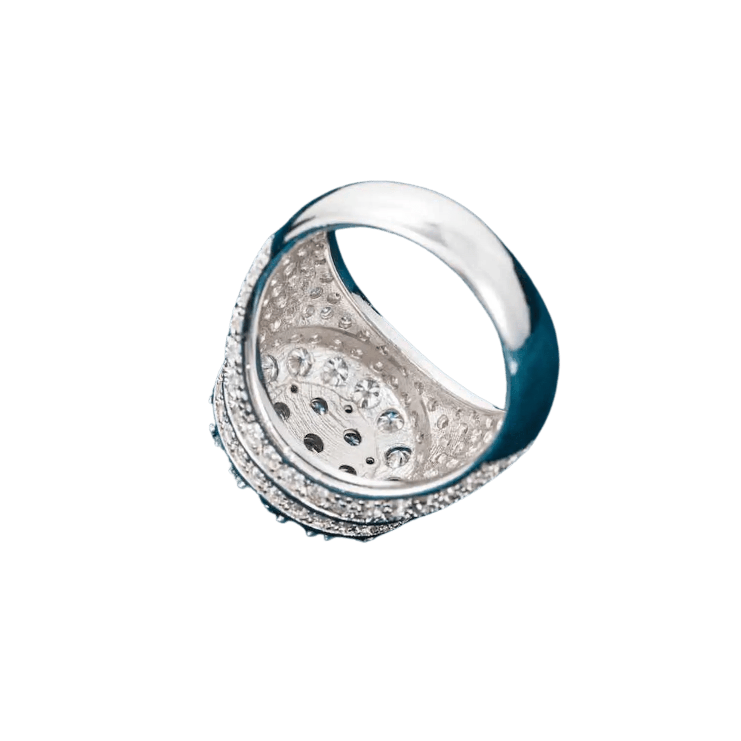 Diamond Dome Signet Ring | White Gold - Superior Stirling