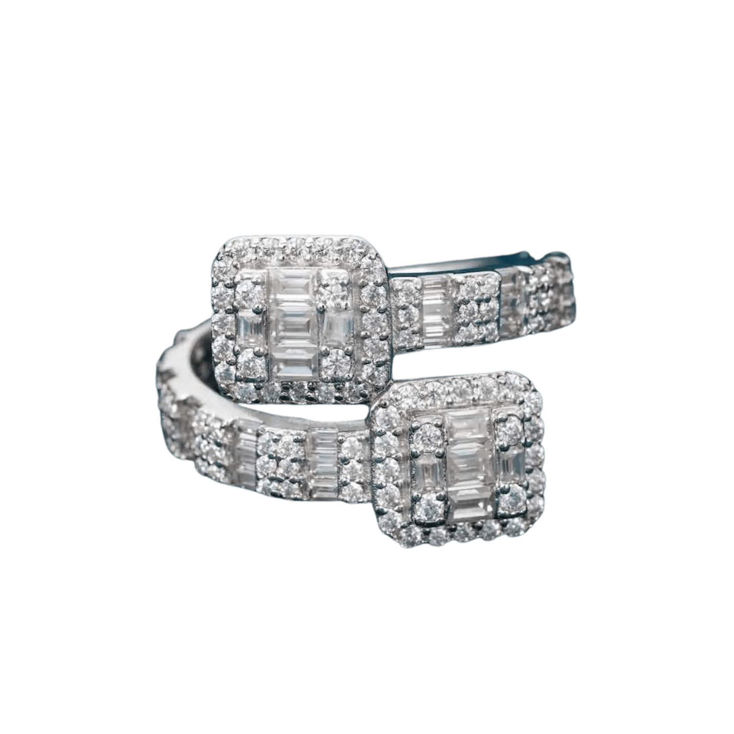 Diamond Split Shank Ring | White Gold - Superior Stirling
