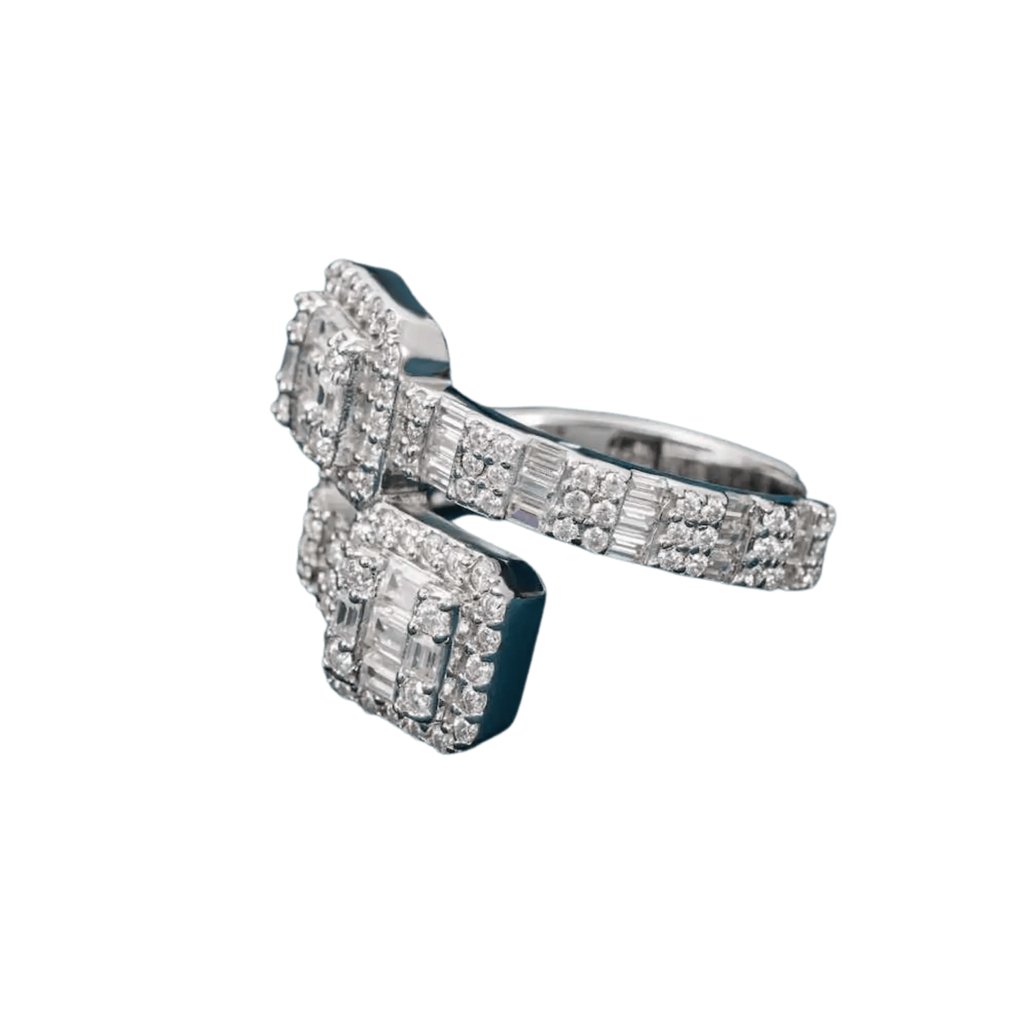 Diamond Split Shank Ring | White Gold - Superior Stirling