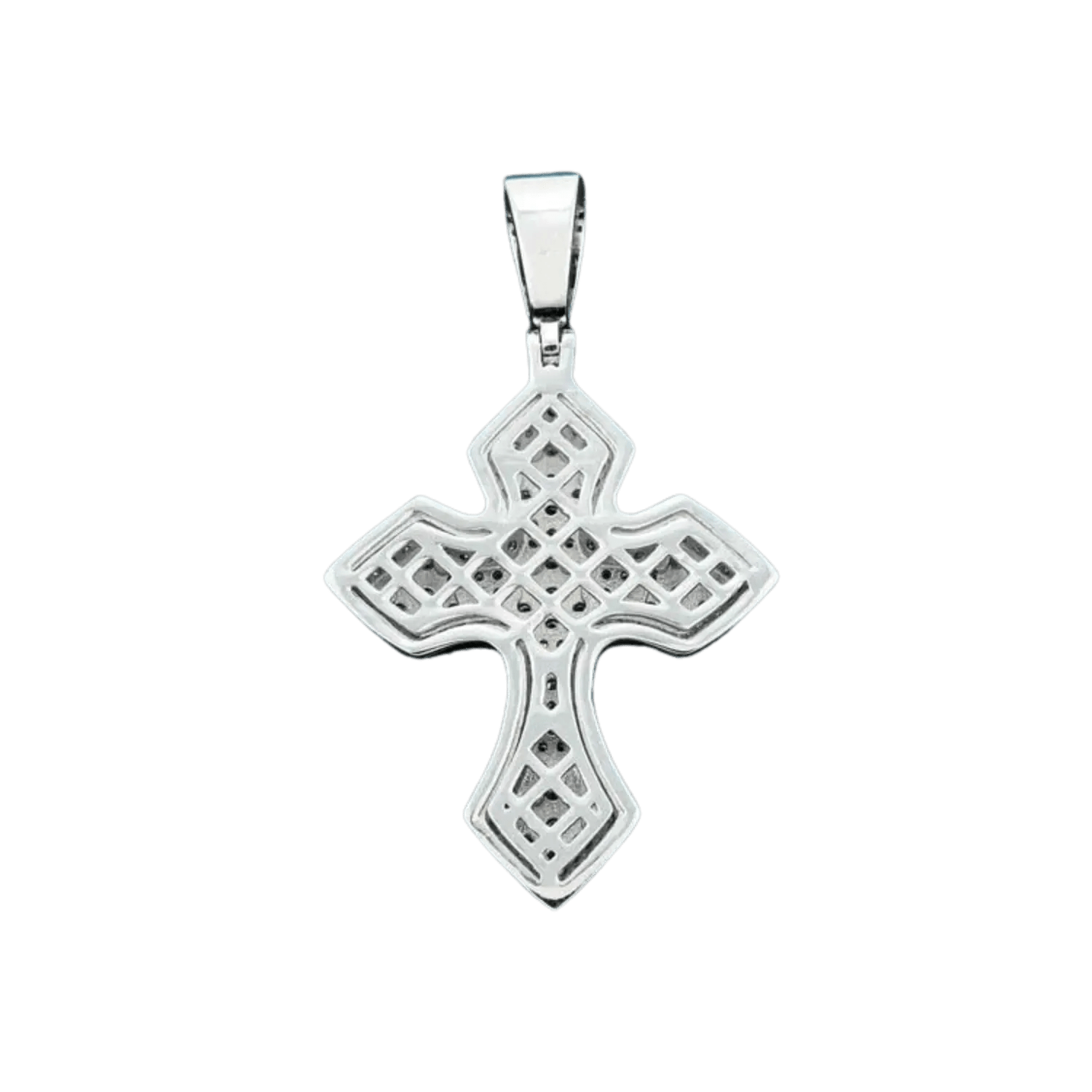 Diamond Syriac Cross Pendant | White Gold - Superior Stirling