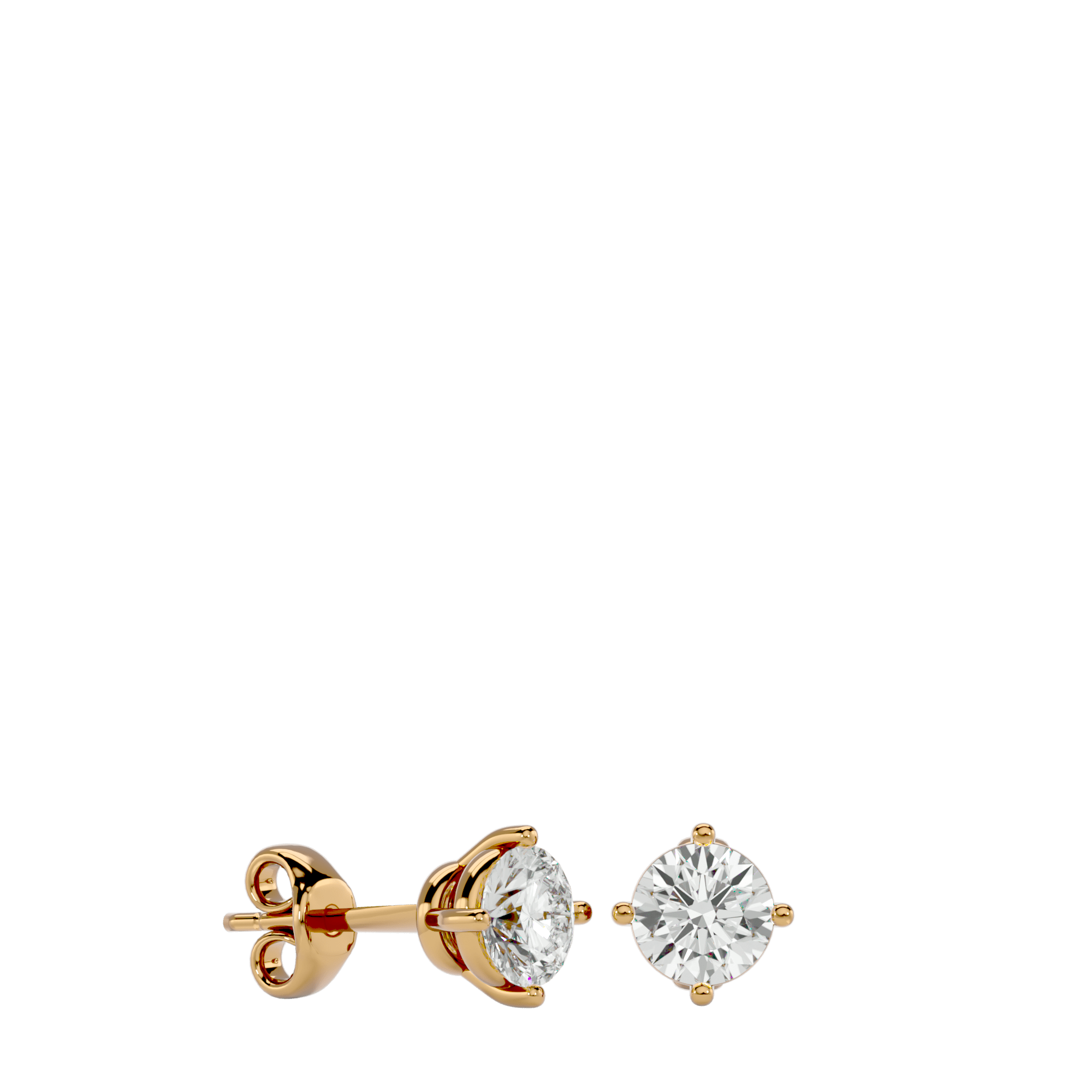 Eifel - Diamond Earrings - Yellow Gold - Superior Stirling