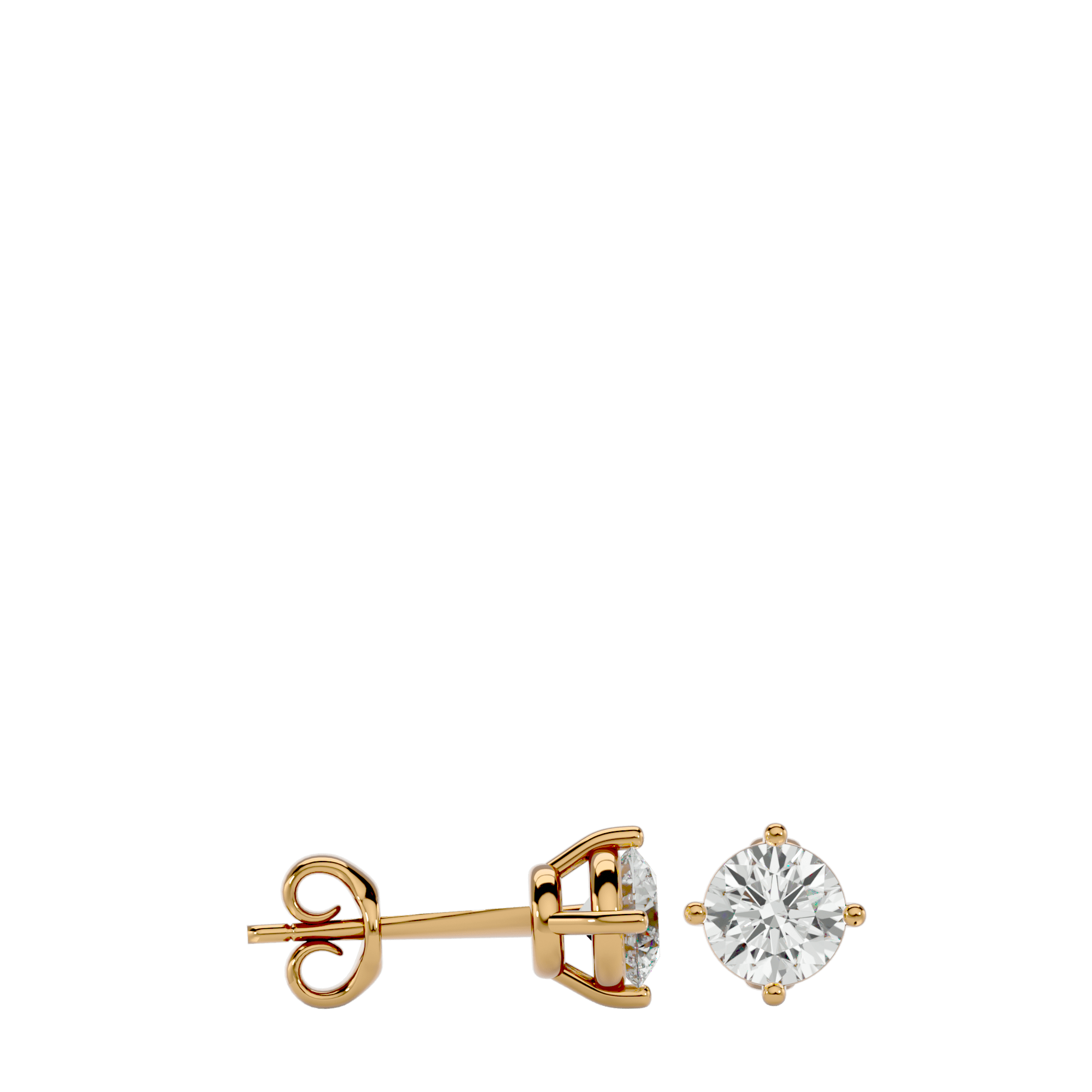 Eifel - Diamond Earrings - Yellow Gold - Superior Stirling