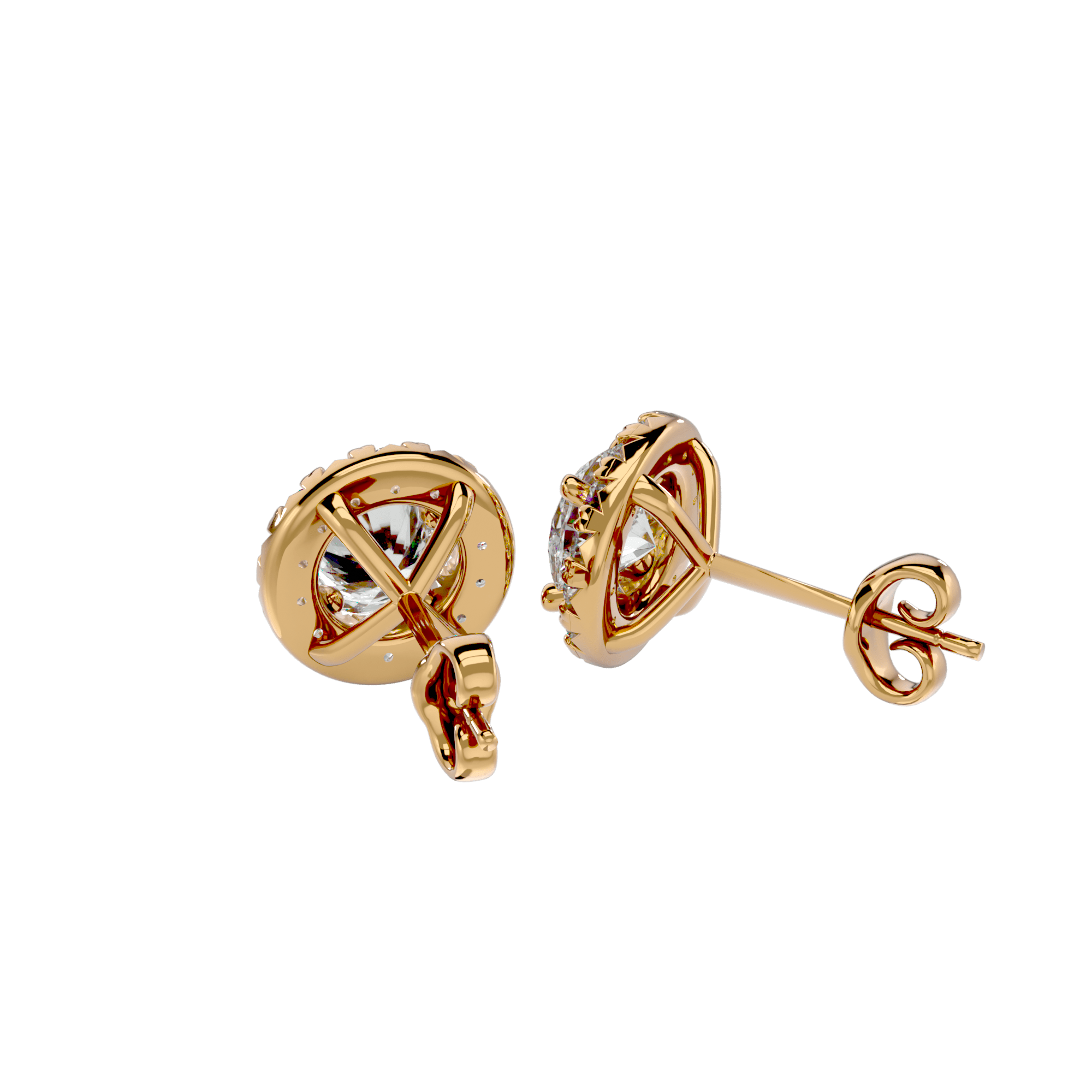 Encore - Diamond Earrings - Yellow Gold - Superior Stirling