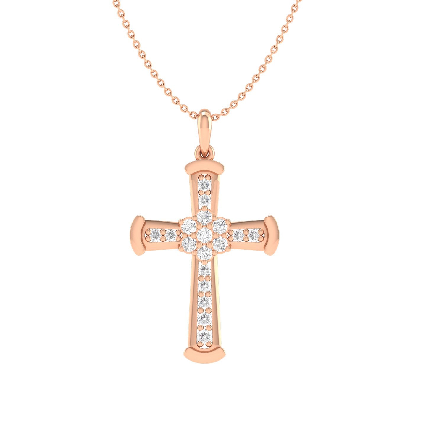 Heli - Diamond Pendant - Rose Gold - Superior Stirling