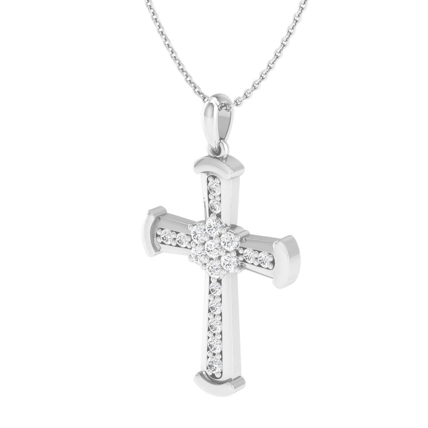 Heli - Diamond Pendant - White Gold - Superior Stirling