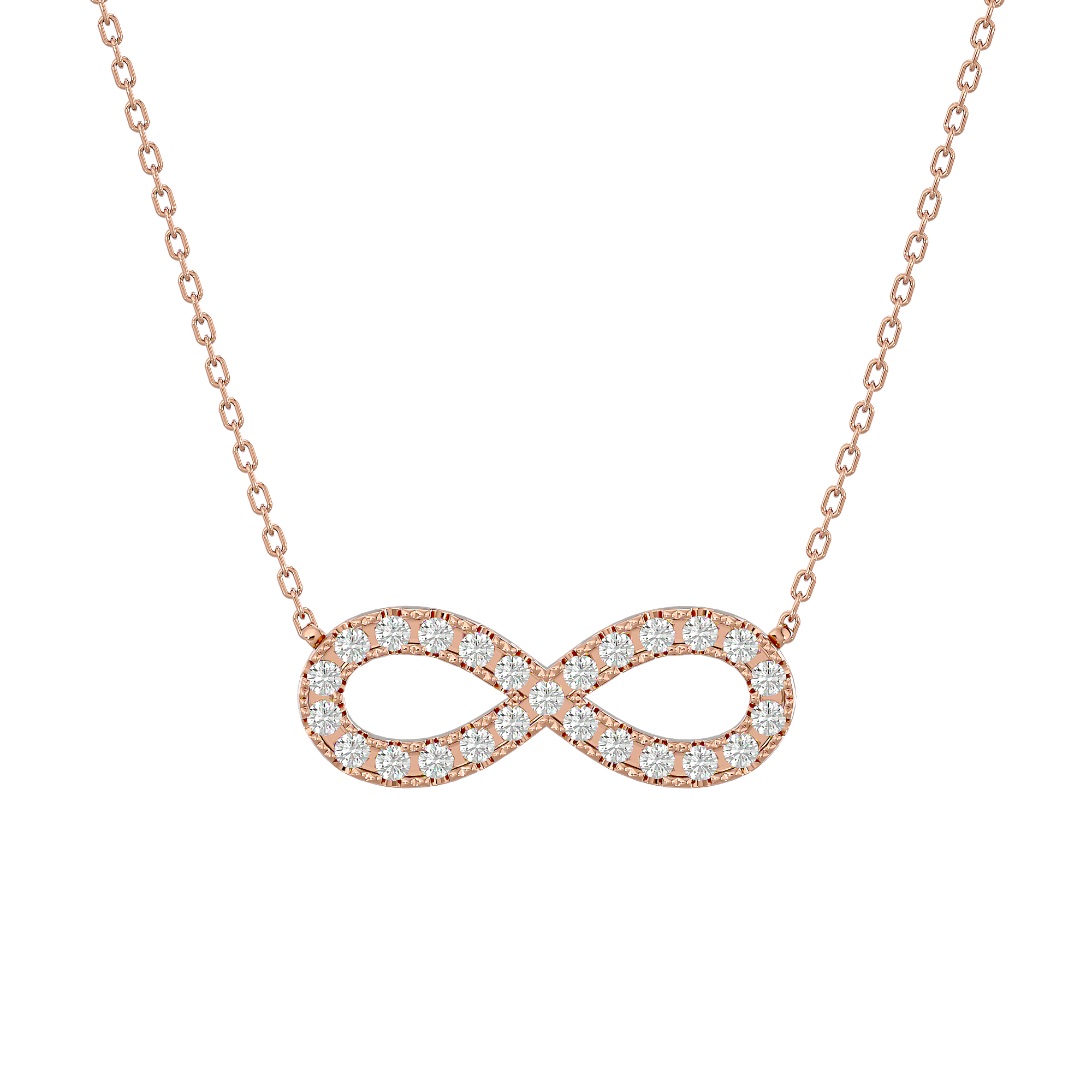 Infinity - Diamond Pendant - Rose Gold - Superior Stirling