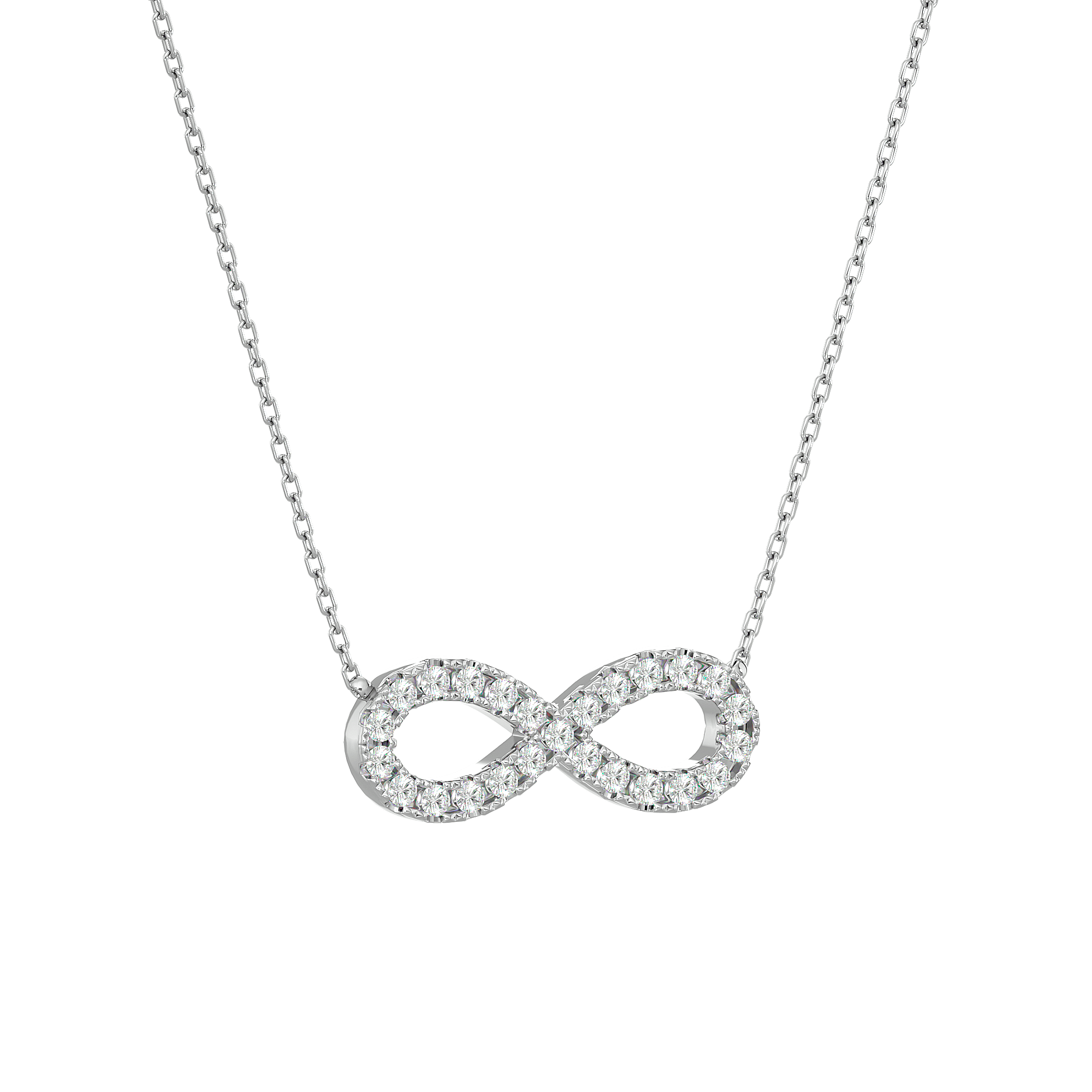 Infinity - Diamond Pendant - White Gold - Superior Stirling