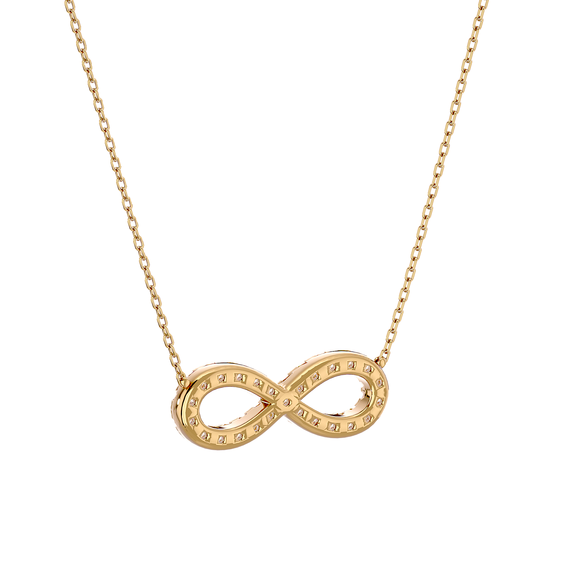 Infinity - Diamond Pendant - Yellow Gold - Superior Stirling