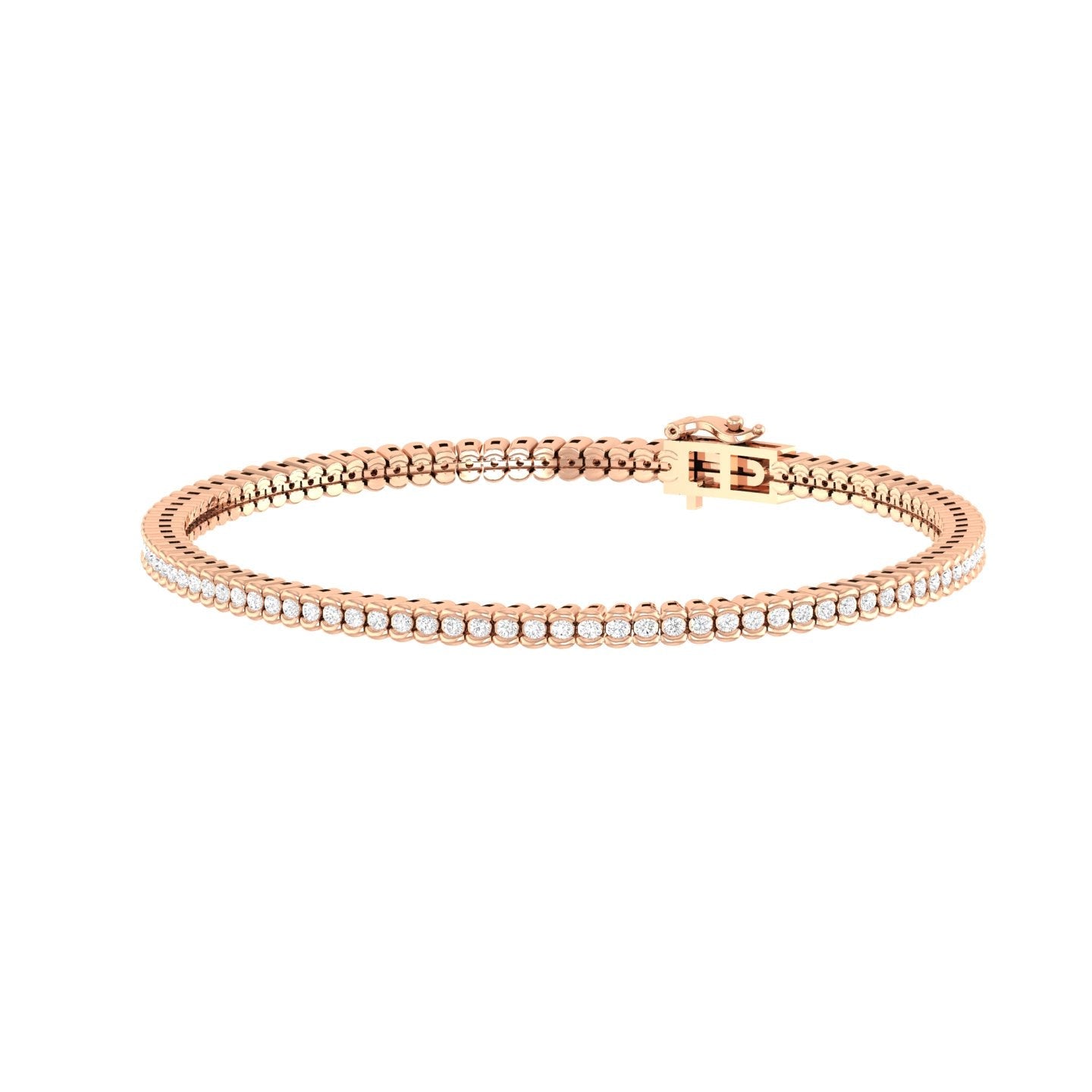 Kase - Diamond Tennis Bracelet - Rose Gold - Superior Stirling