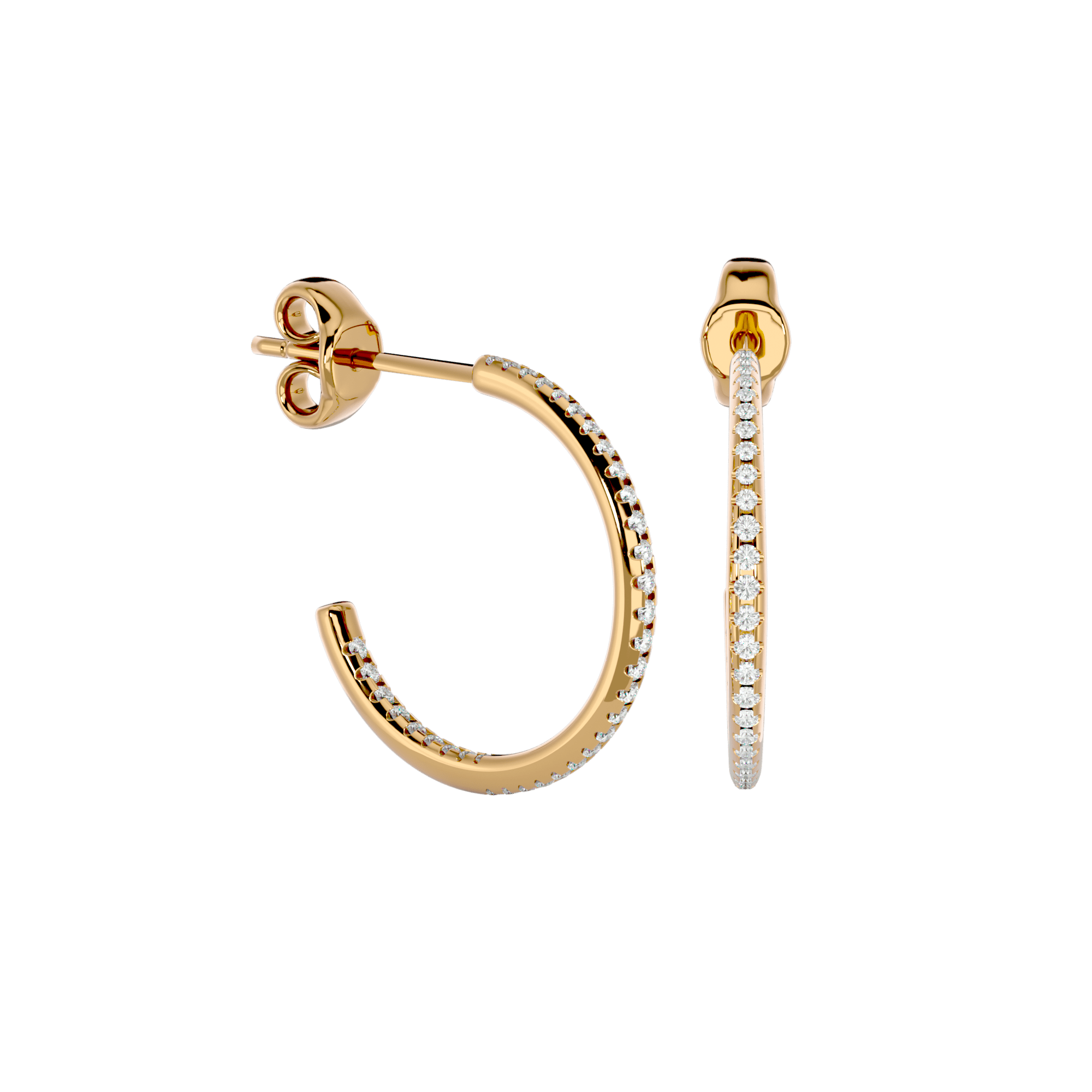 Loyalis - Diamond Earrings - Yellow Gold - Superior Stirling