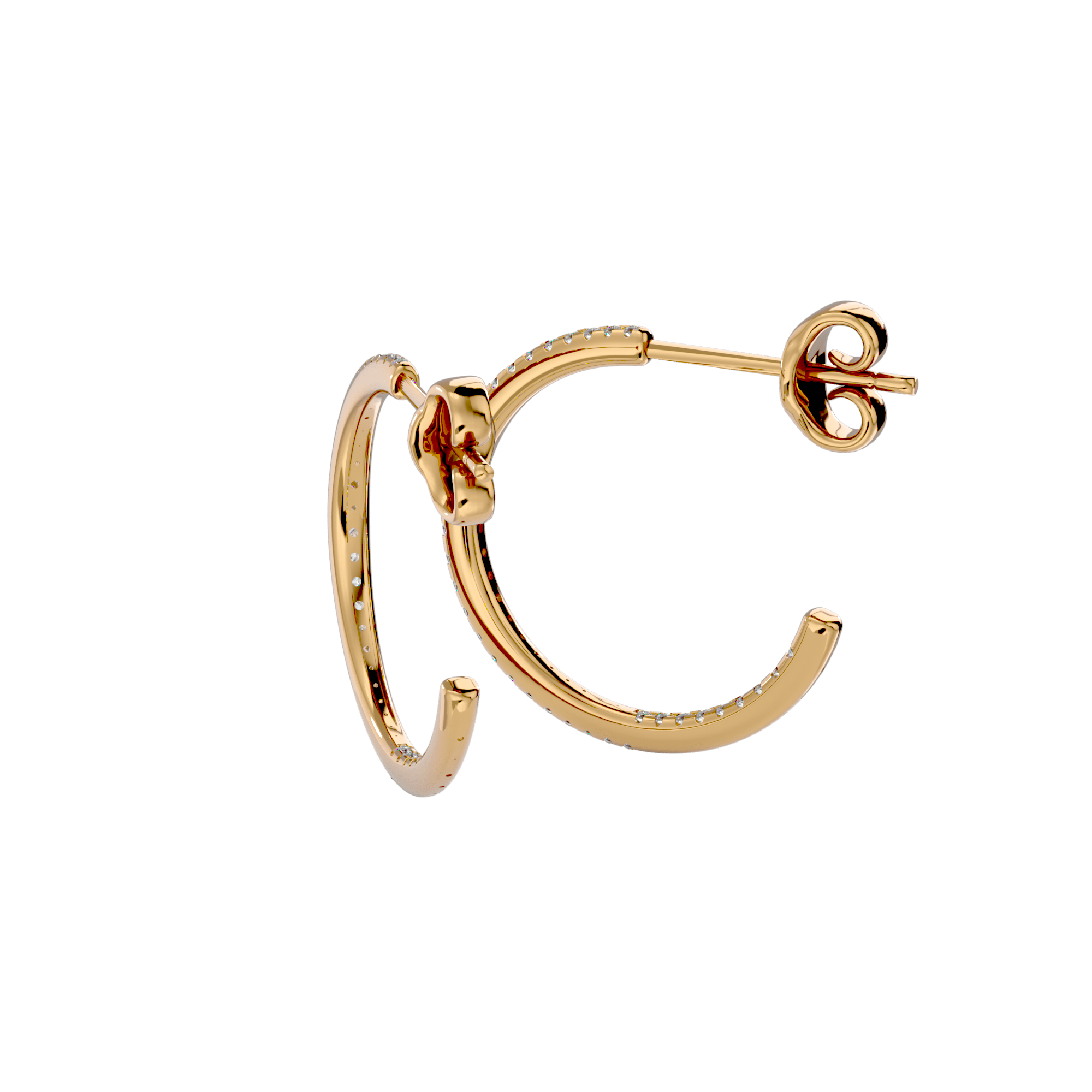 Loyalis - Diamond Earrings - Yellow Gold - Superior Stirling