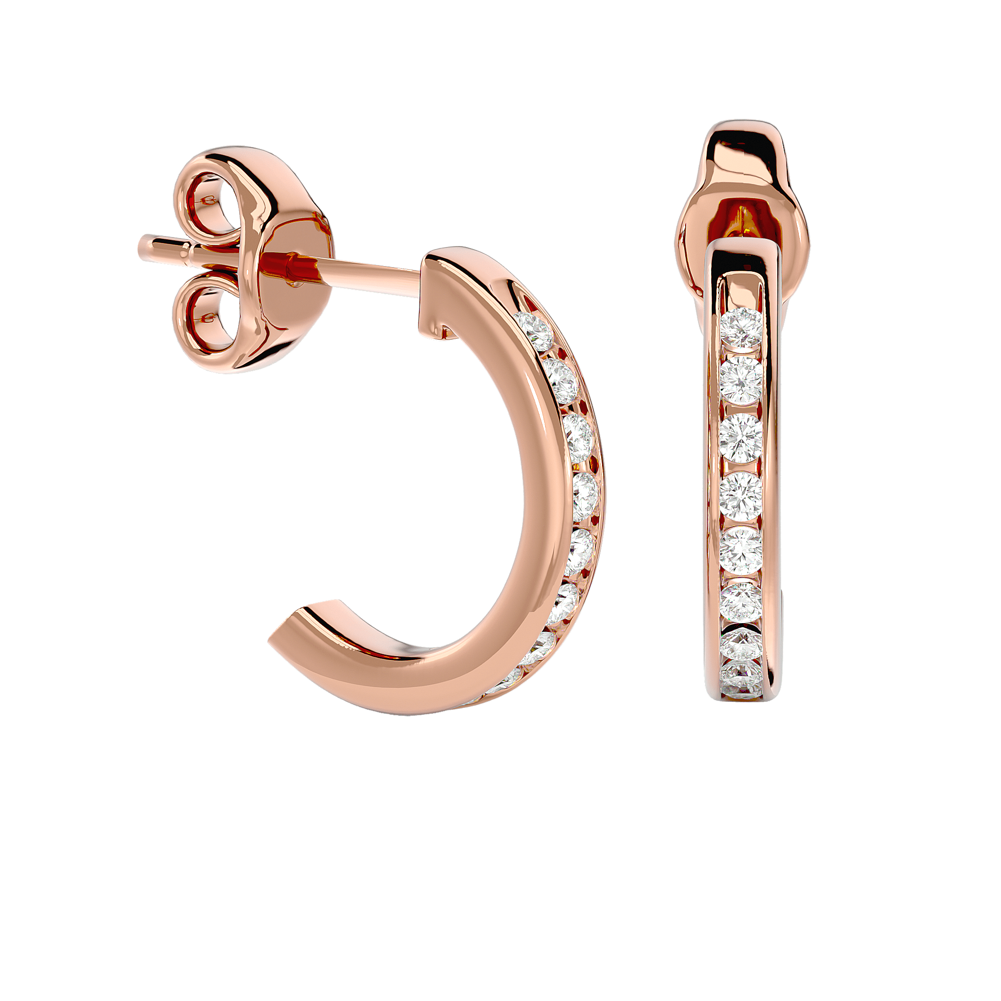 Merav - Diamond Earrings - Rose Gold - Superior Stirling