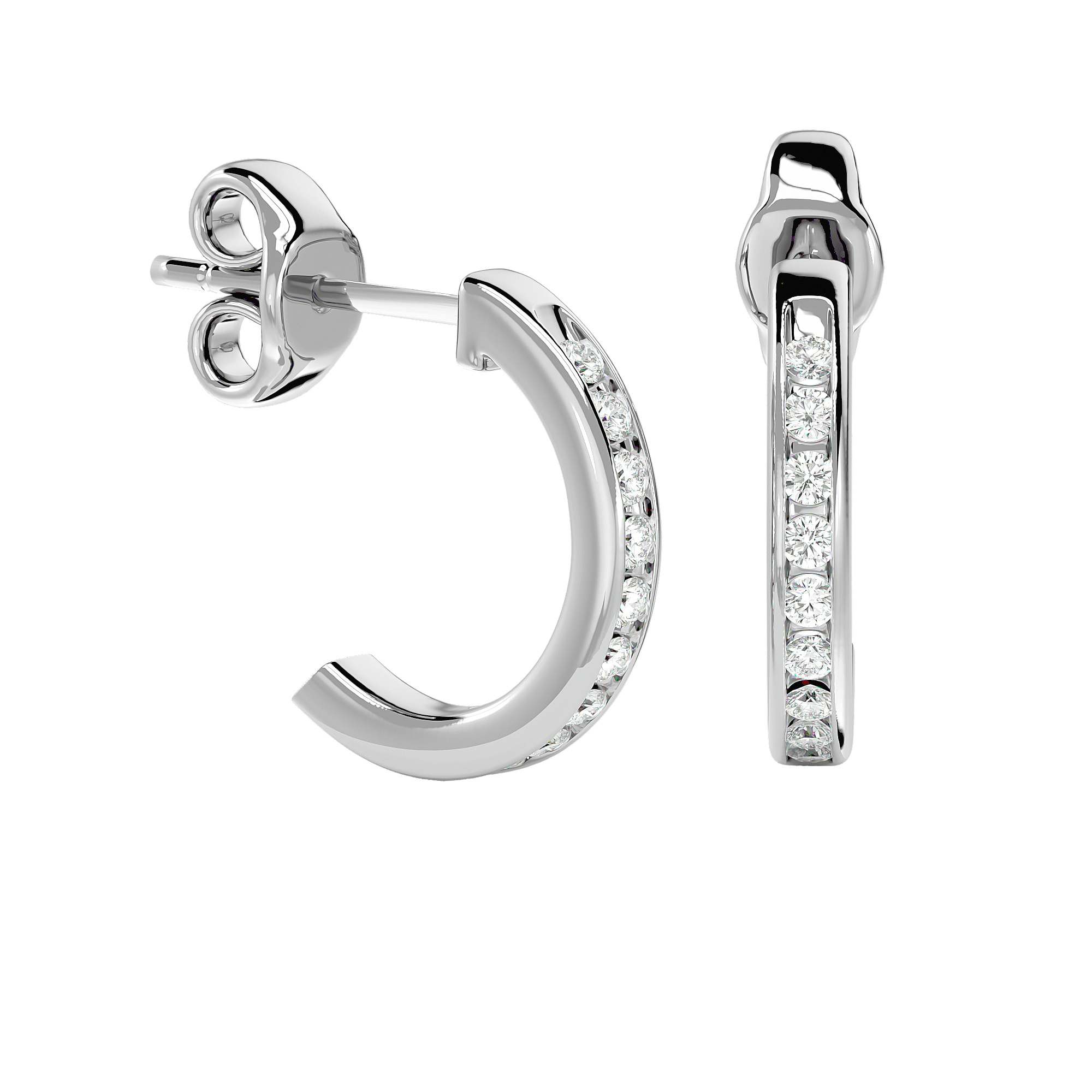 Merav - Diamond Earrings - White Gold - Superior Stirling