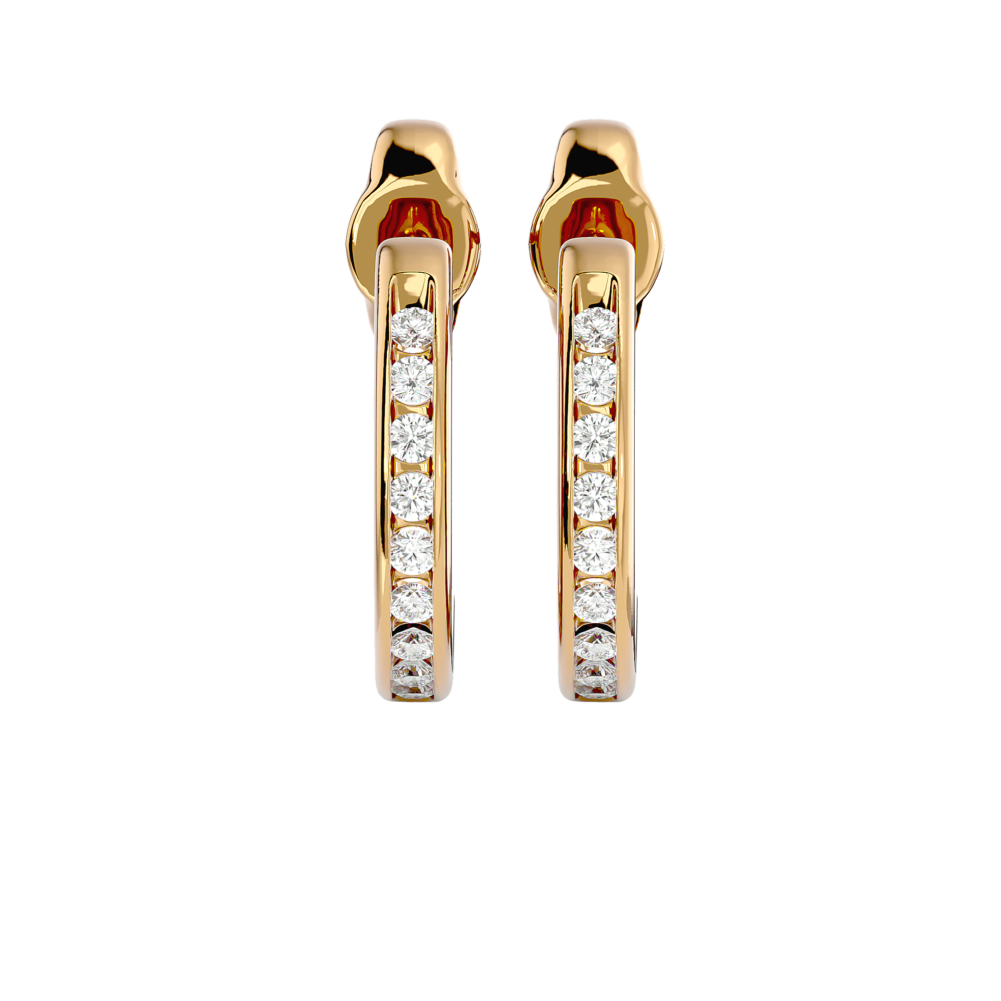 Merav - Diamond Earrings - Yellow Gold - Superior Stirling