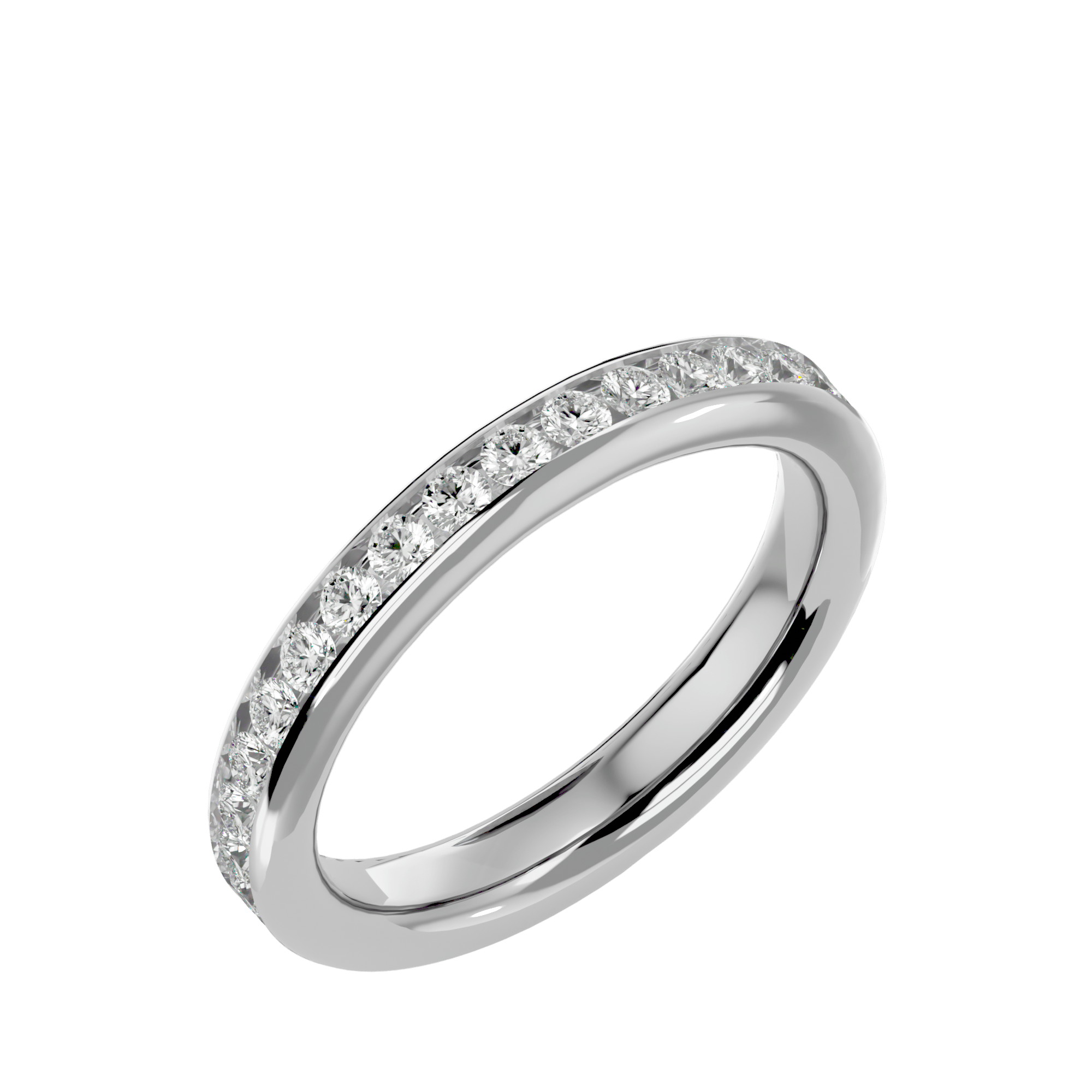 Merlot - Diamond Eternity Ring - White Gold - Superior Stirling