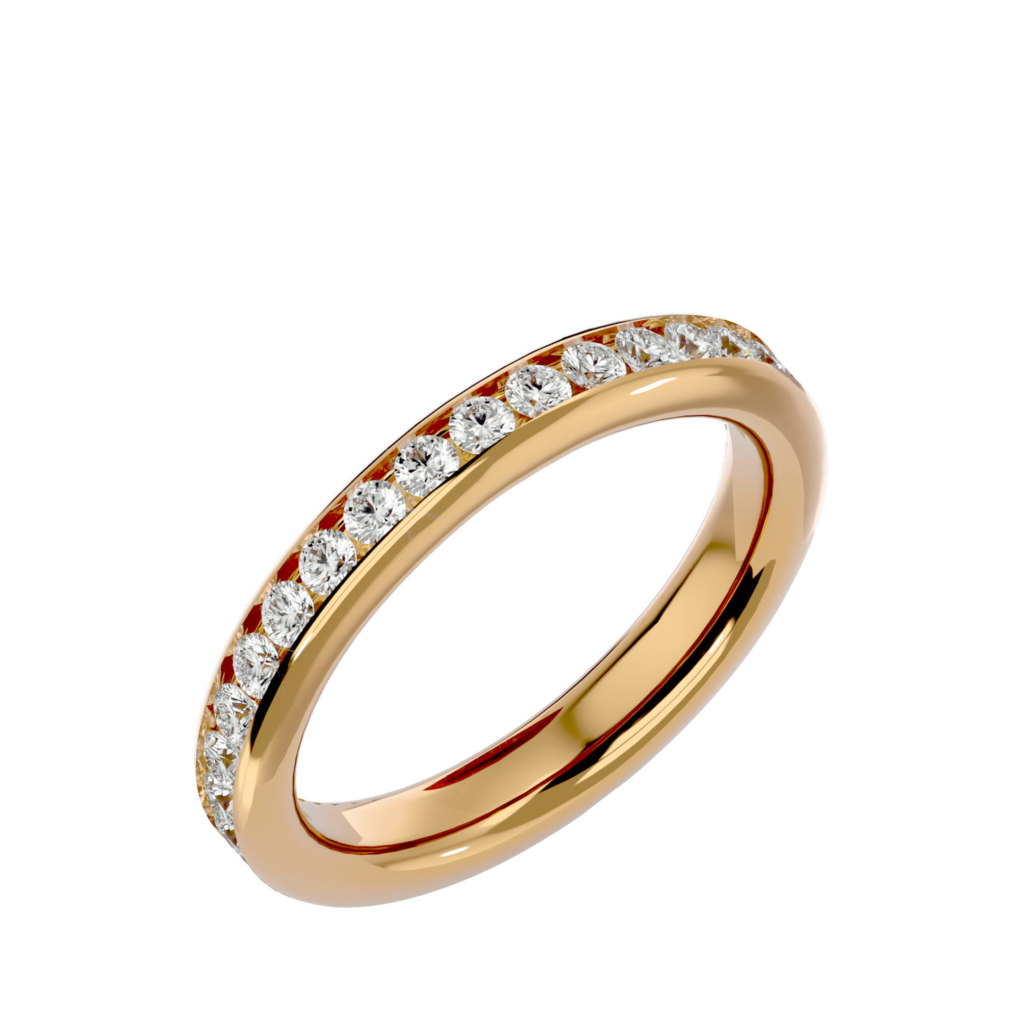 Merlot - Diamond Eternity Ring - Yellow Gold - Superior Stirling